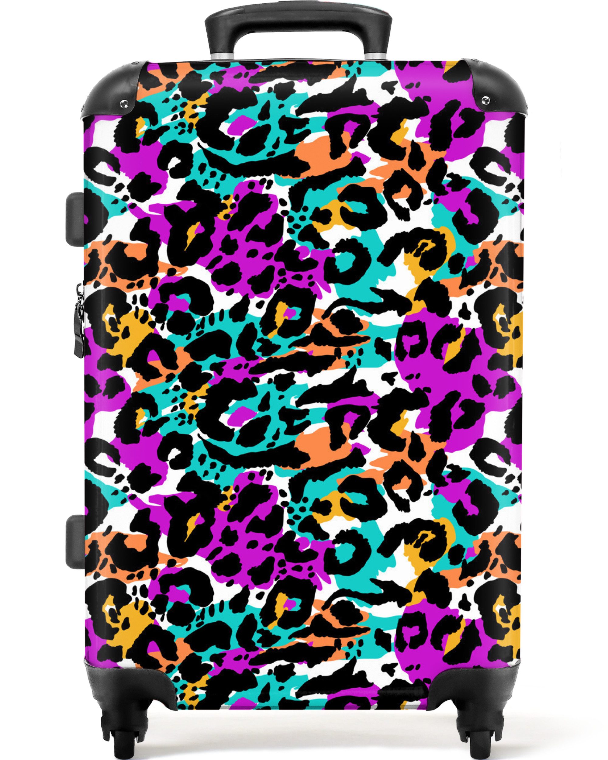 NoBoringSuitcases.com© Hartschalen-Trolley Tiermuster - Neon - günstig online kaufen