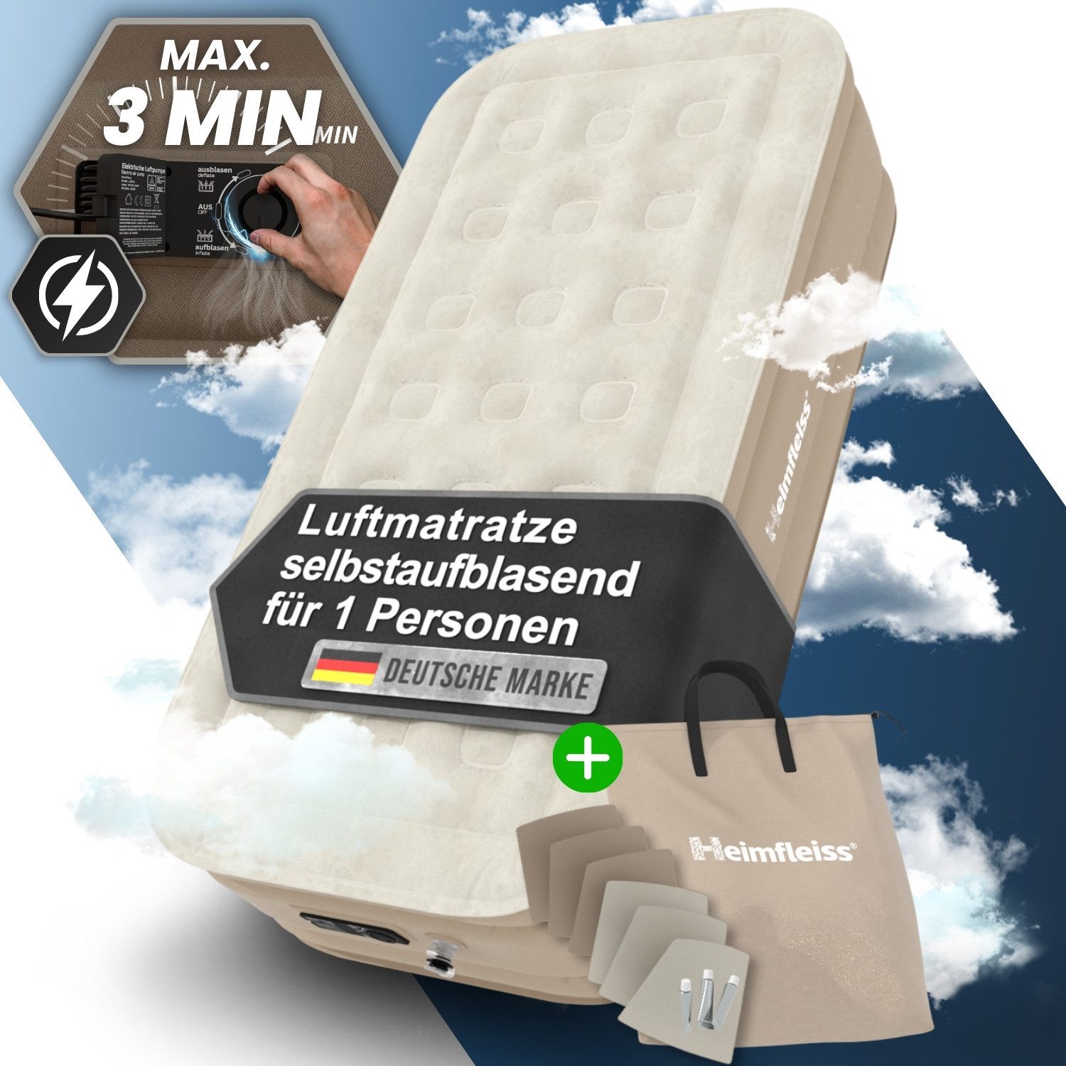 Heimfleiss® Luftmatratze Luftmatratze Selbstaufblasend – Komfort günstig online kaufen