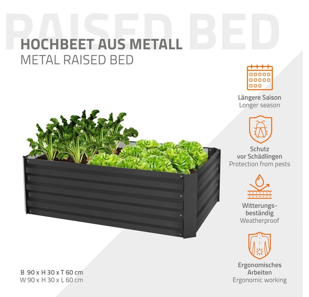 Thumbnail - ML-DESIGN Hochbeet Pflanzkasten aus Metall für Garten, rostfrei, Blumenkasten Kräuterbett (3 St), Pflanzbeet 150L Outdoo...
