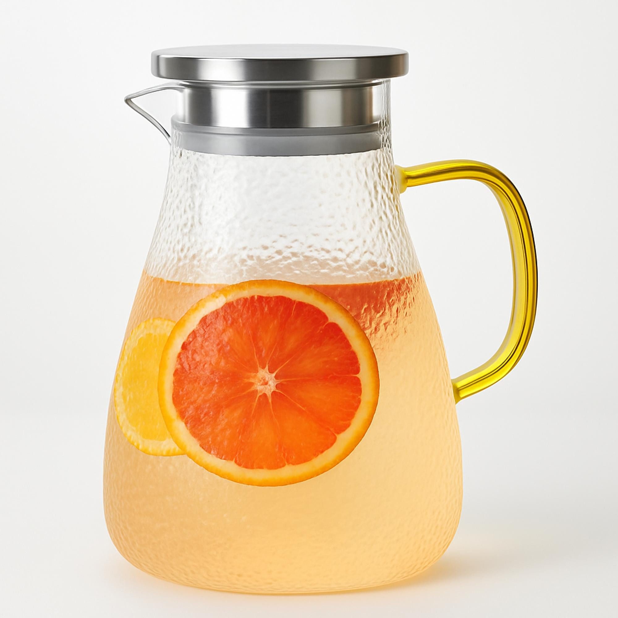 Teekanne 1500ml Glaskaraffe mit Ausguss, elegant