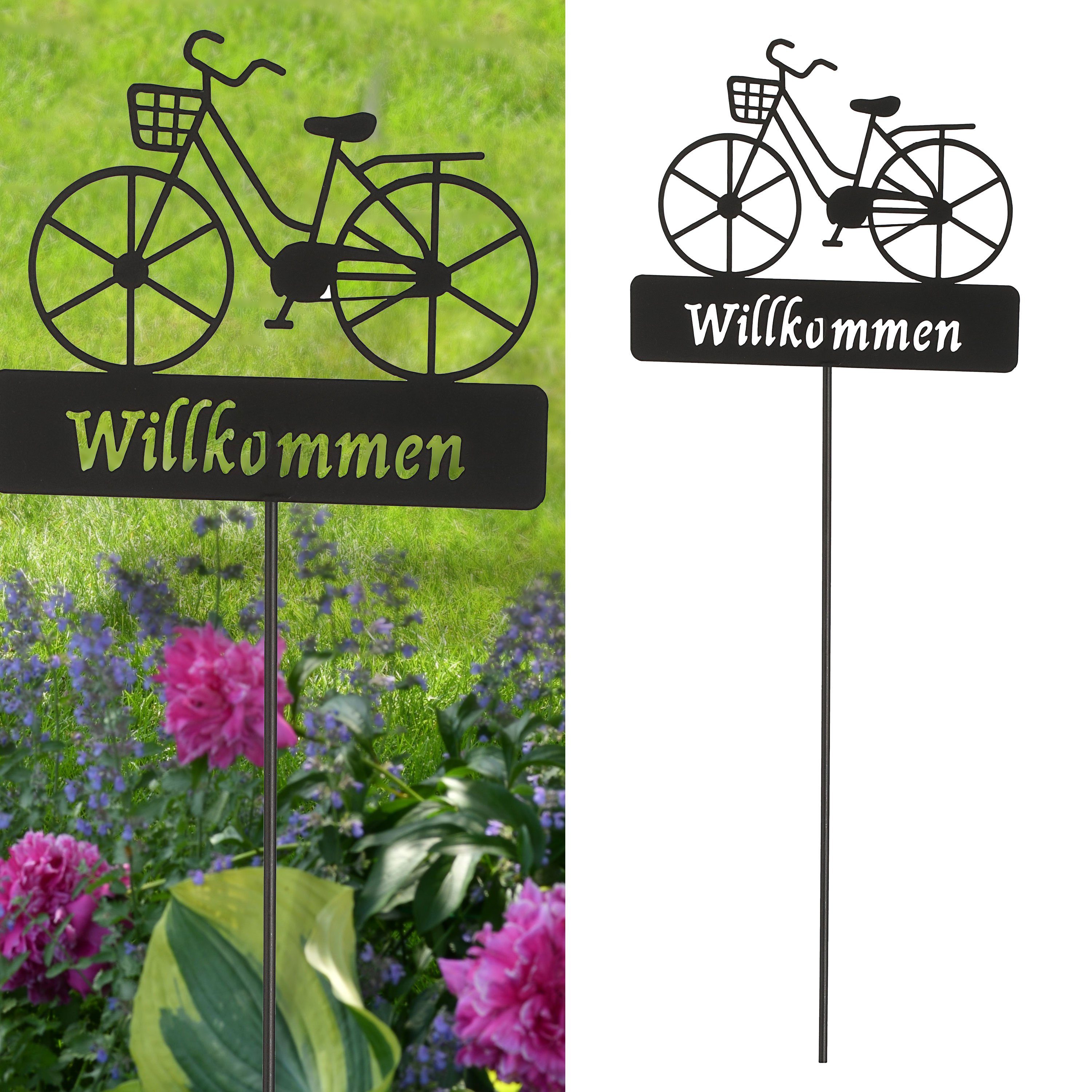 Gartenstecker Fahrrad Willkommen Gartenstecker CEPEWA