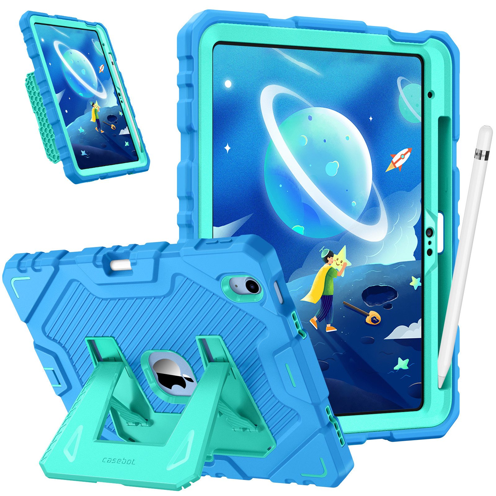 Fintie Tablet-Hülle für iPad 11. Generation 2025 (A16) 11'', iPad 10. Generation 2022, stoßfeste Ganzkörper-Hülle mit integriertem Ständer für Kinder