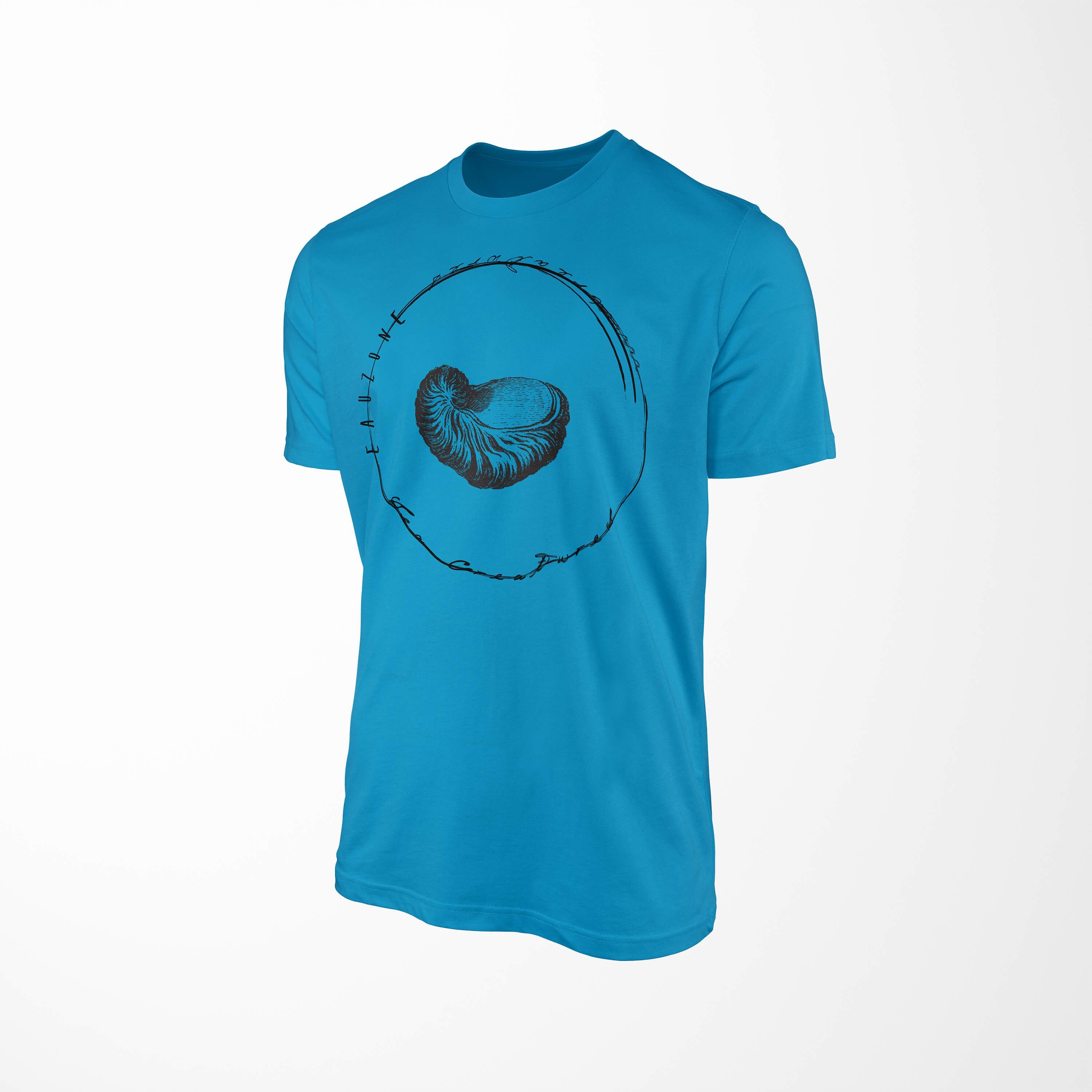 Sinus Art T-Shirt und Sea sportlicher Struktur Sea / 020 Atoll feine - T-Shirt Schnitt Fische Serie: Tiefsee Creatures