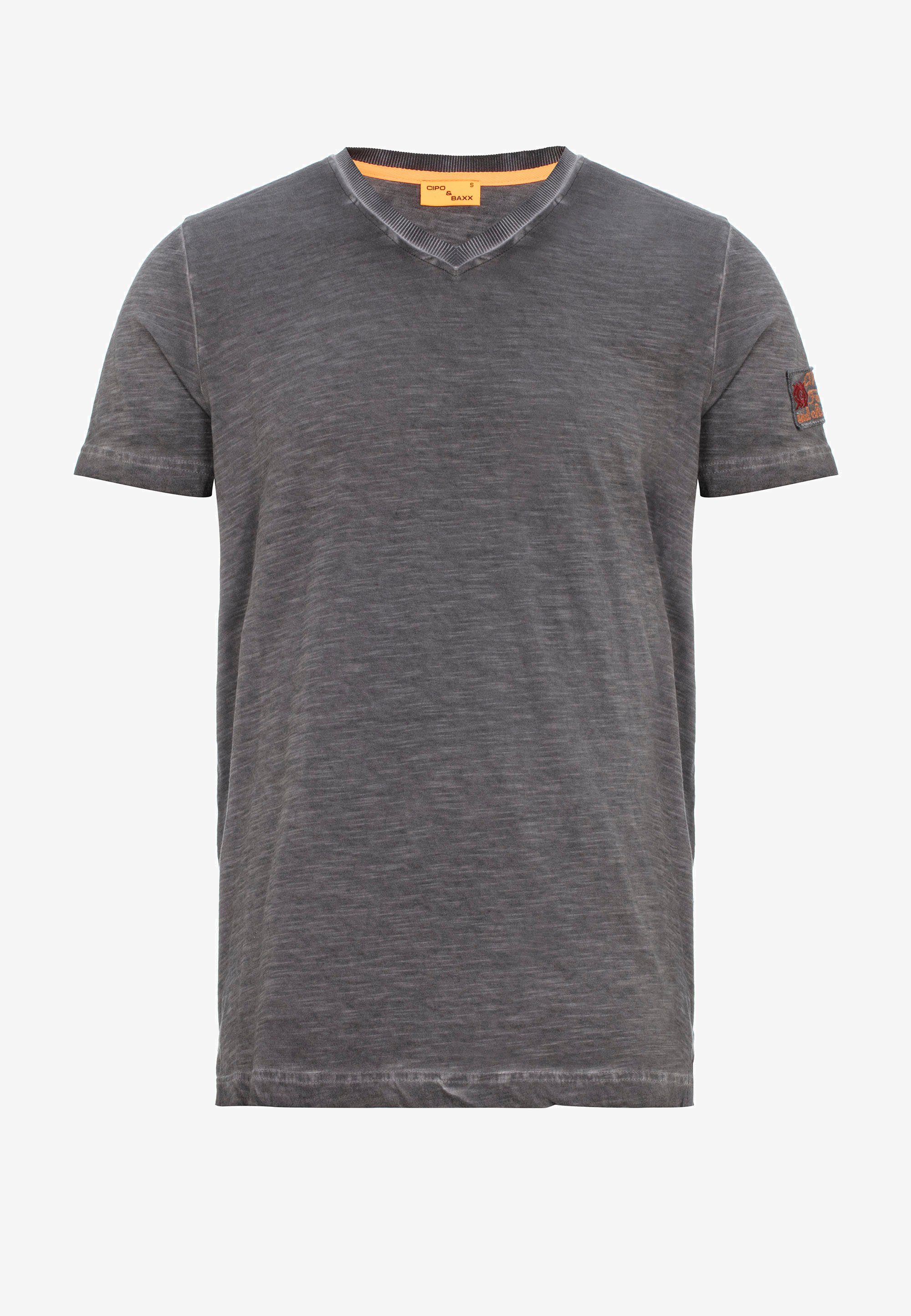 schwarz Baxx & Logo-Patch kleinem T-Shirt mit Cipo
