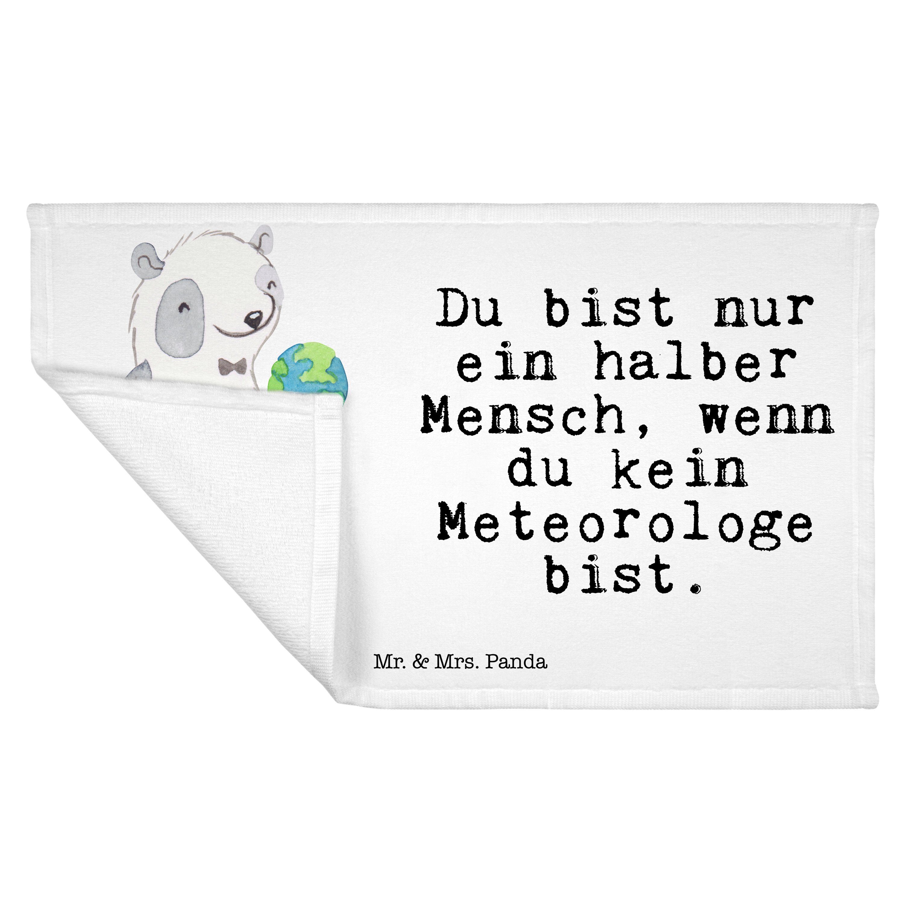 Ha, Frottier, Geschenk, Herz Mr. & Meteorologe Jubiläum, (1-St) Panda - Kinder Mrs. Weiß - mit Handtuch