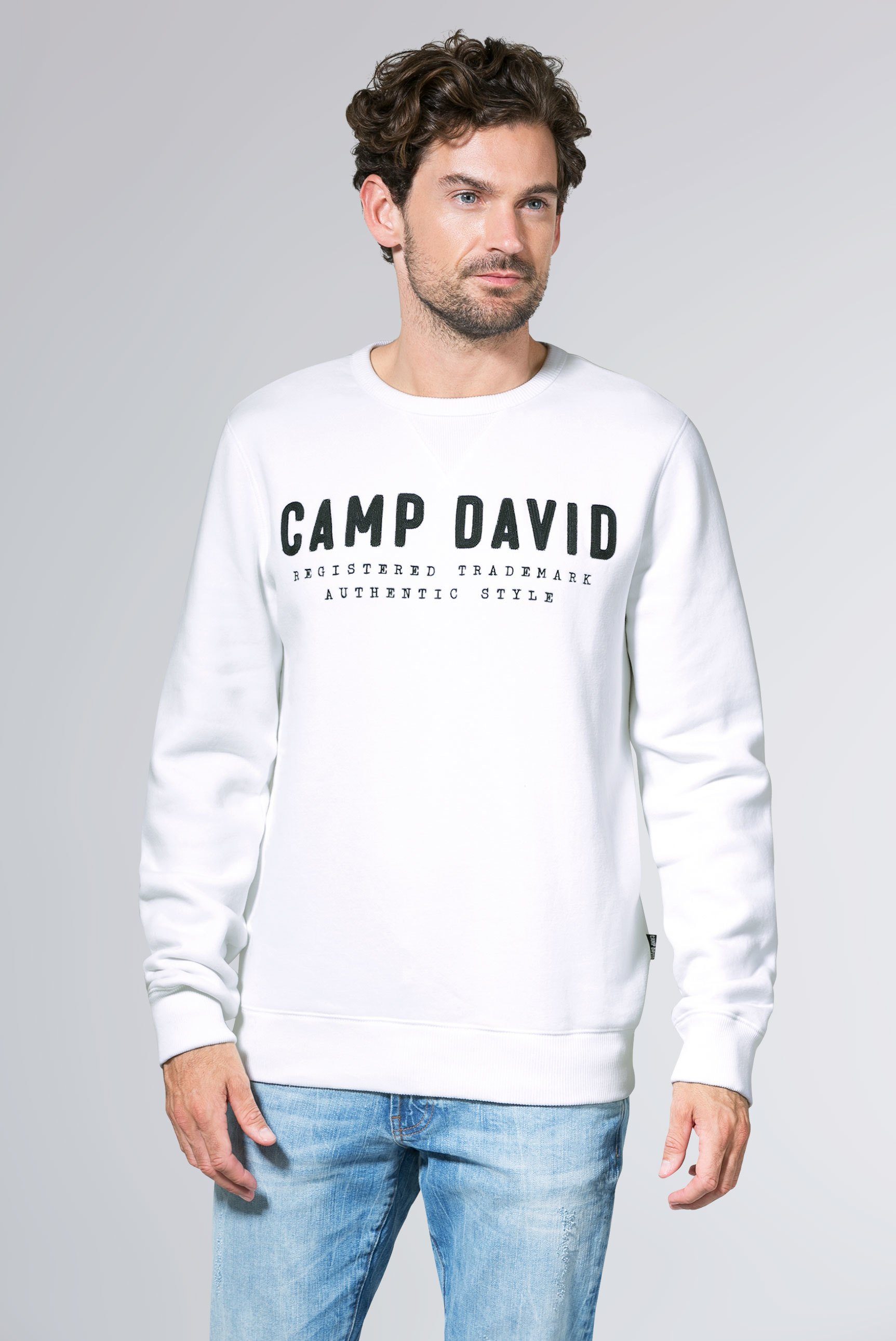 CAMP DAVID Sweater mit Logo-Stickerei, Locker geschnitten online kaufen |  OTTO