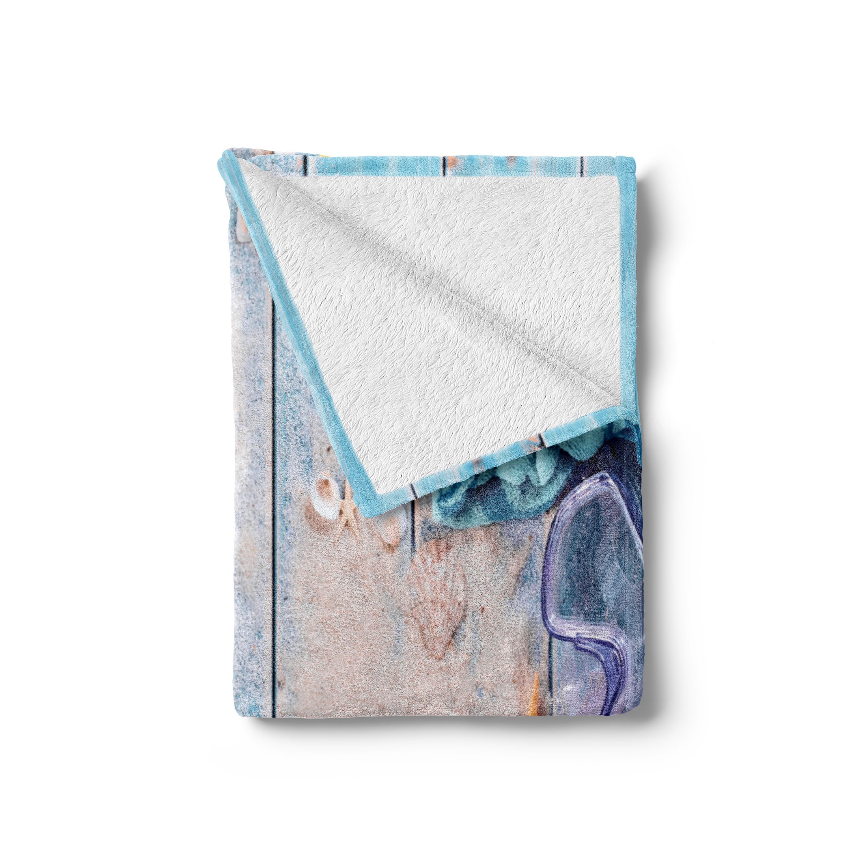 Wohndecke Gemütlicher Plüsch für den Innen- und Außenbereich, Abakuhaus, maritim Strand-Thema-Elemente Foto