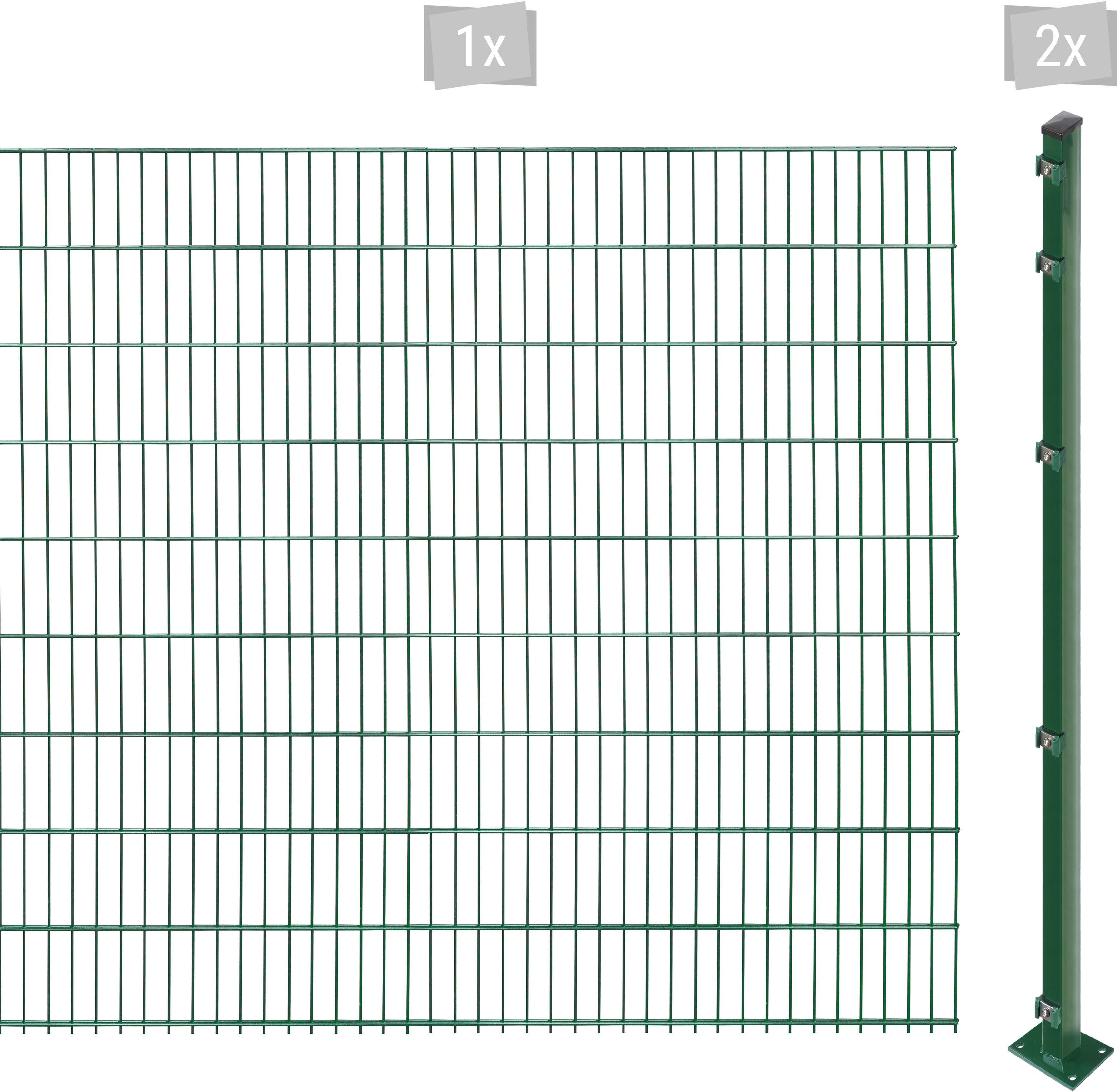 Arvotec Doppelstabmattenzaun EASY 183 zum Aufschrauben, (Set, 3-St), Zaunhöhe 183 cm, Zaunlänge 2 - 60 m