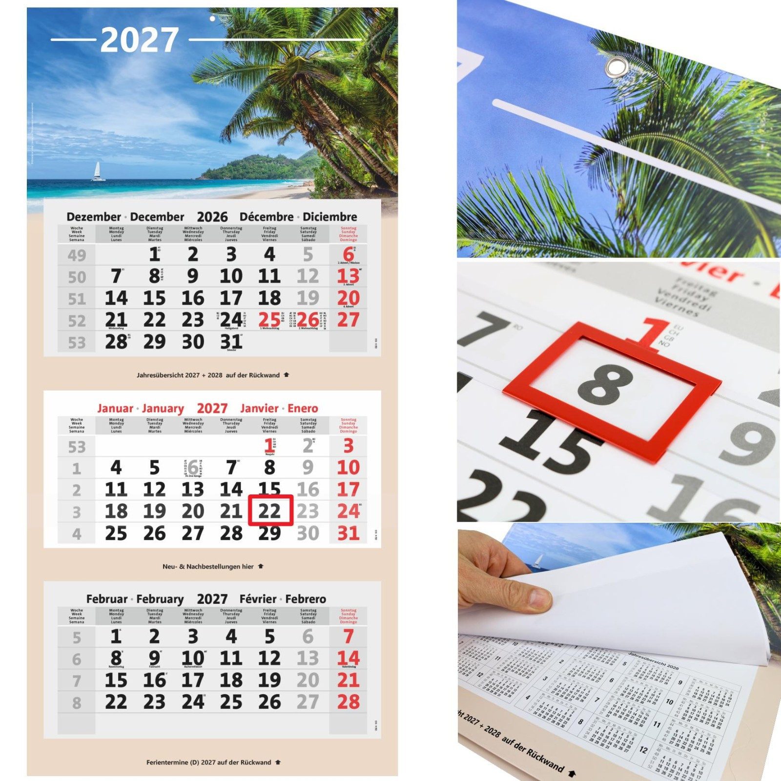 Anschütz Wandkalender Bildkalender 3-Monatskalender 2027