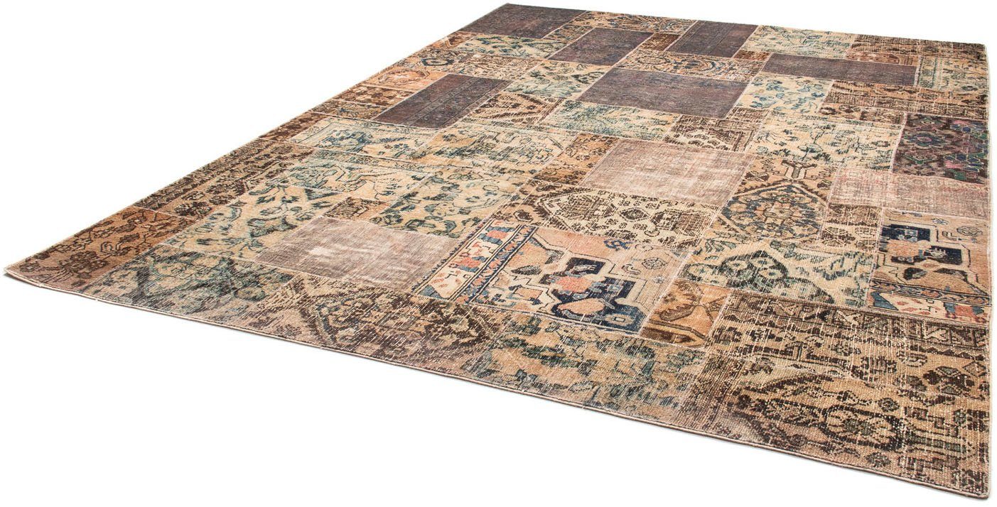 Teppich Patchwork - x morgenland, mit cm 240 Handgeknüpft, Wohnzimmer, Zertifikat Höhe: mehrfarbig, mm, - Einzelstück 7 rechteckig, 317