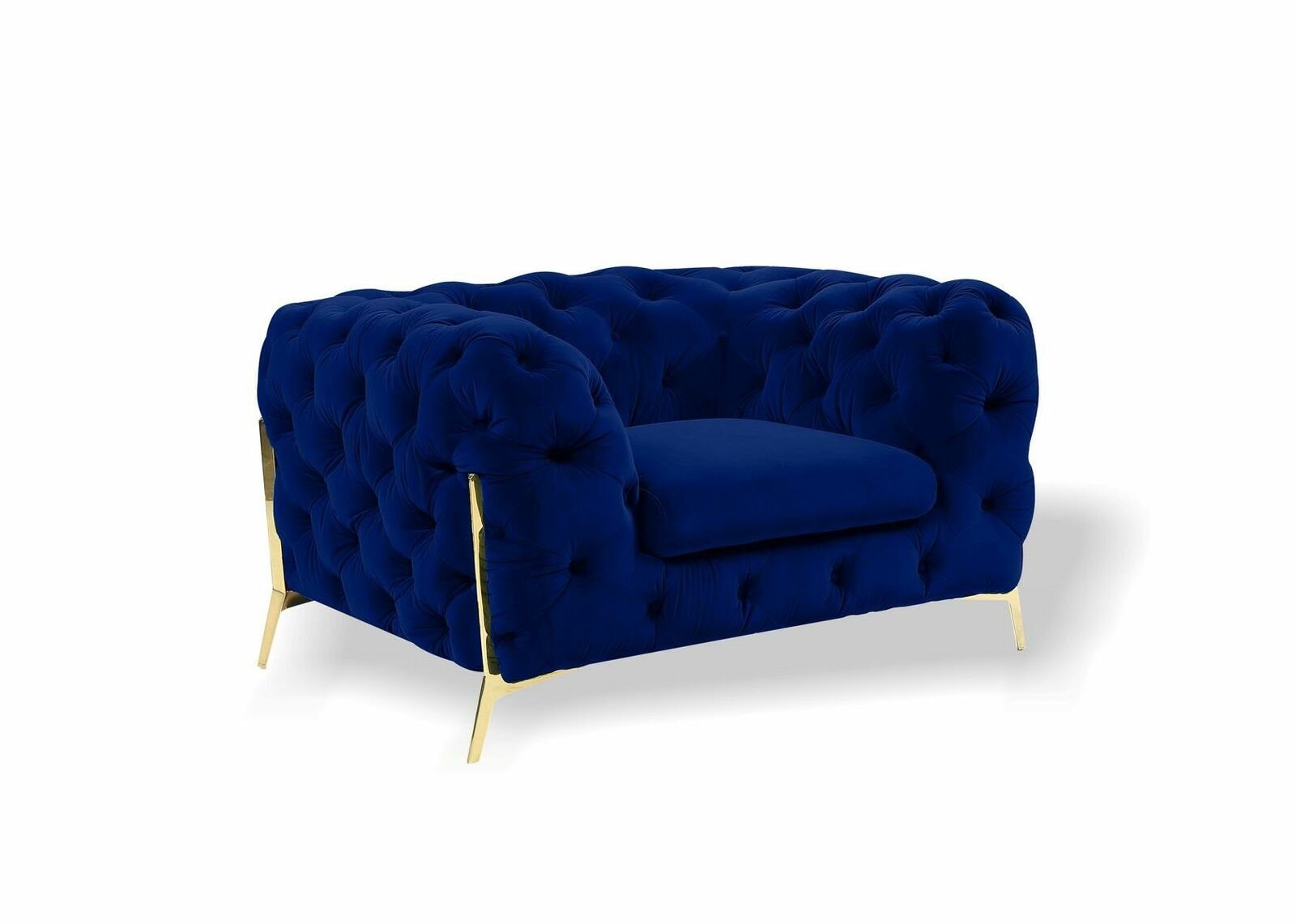 JVmoebel Ohrensessel Chesterfield Ohrensessel Sessel 1 Sitzer Sofa Couch Polster Couch (Sessel), Made in Europe Blau