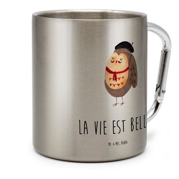 Mr. & Mrs. Panda Tasse Eule Frankreich - Transparent - Geschenk, das Leben ist schön, Tasse, Edelstahl, Robust & Isolierend
