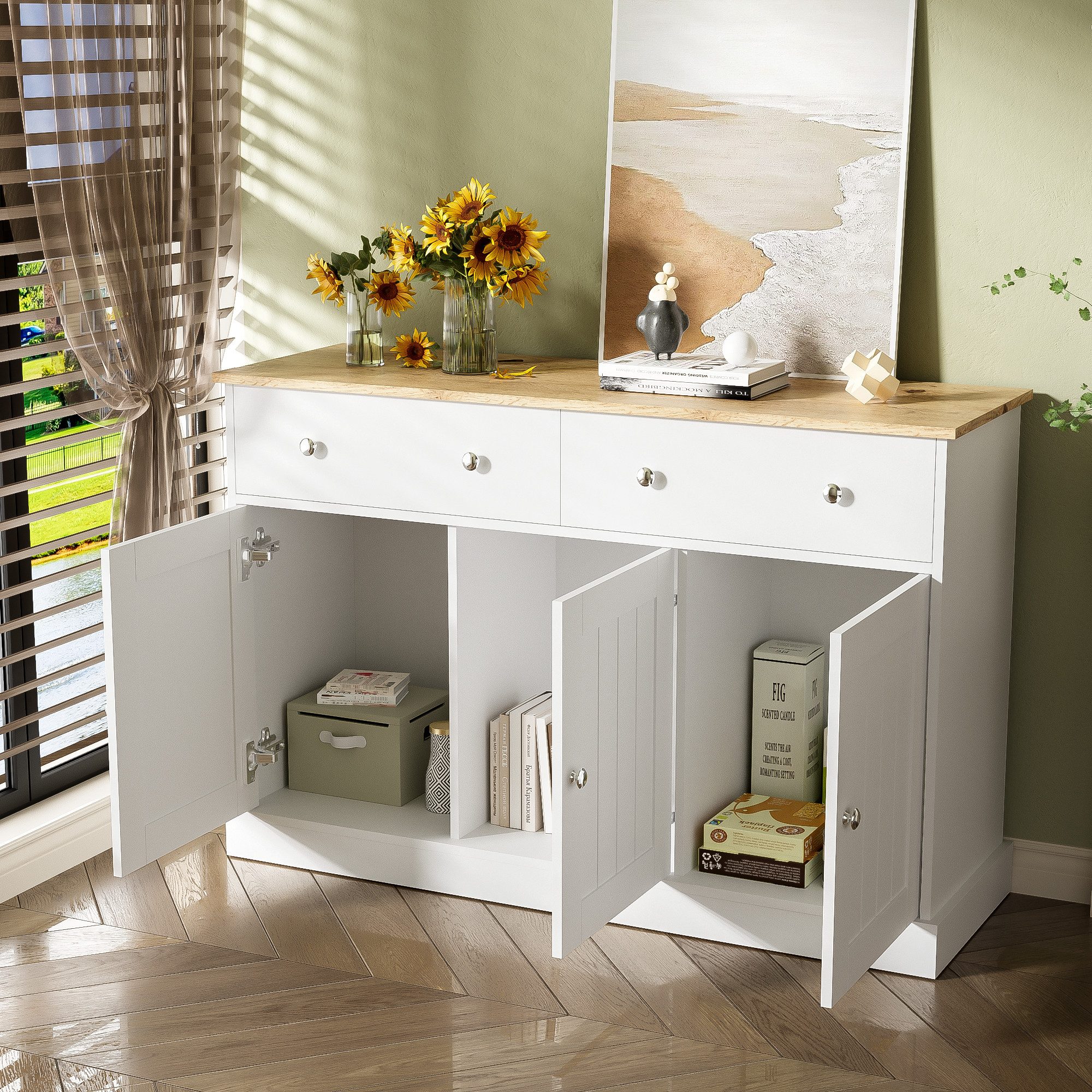 Sweiko Sideboard Anrichte Wohnzimmerschrank (mit gravierter günstig online kaufen