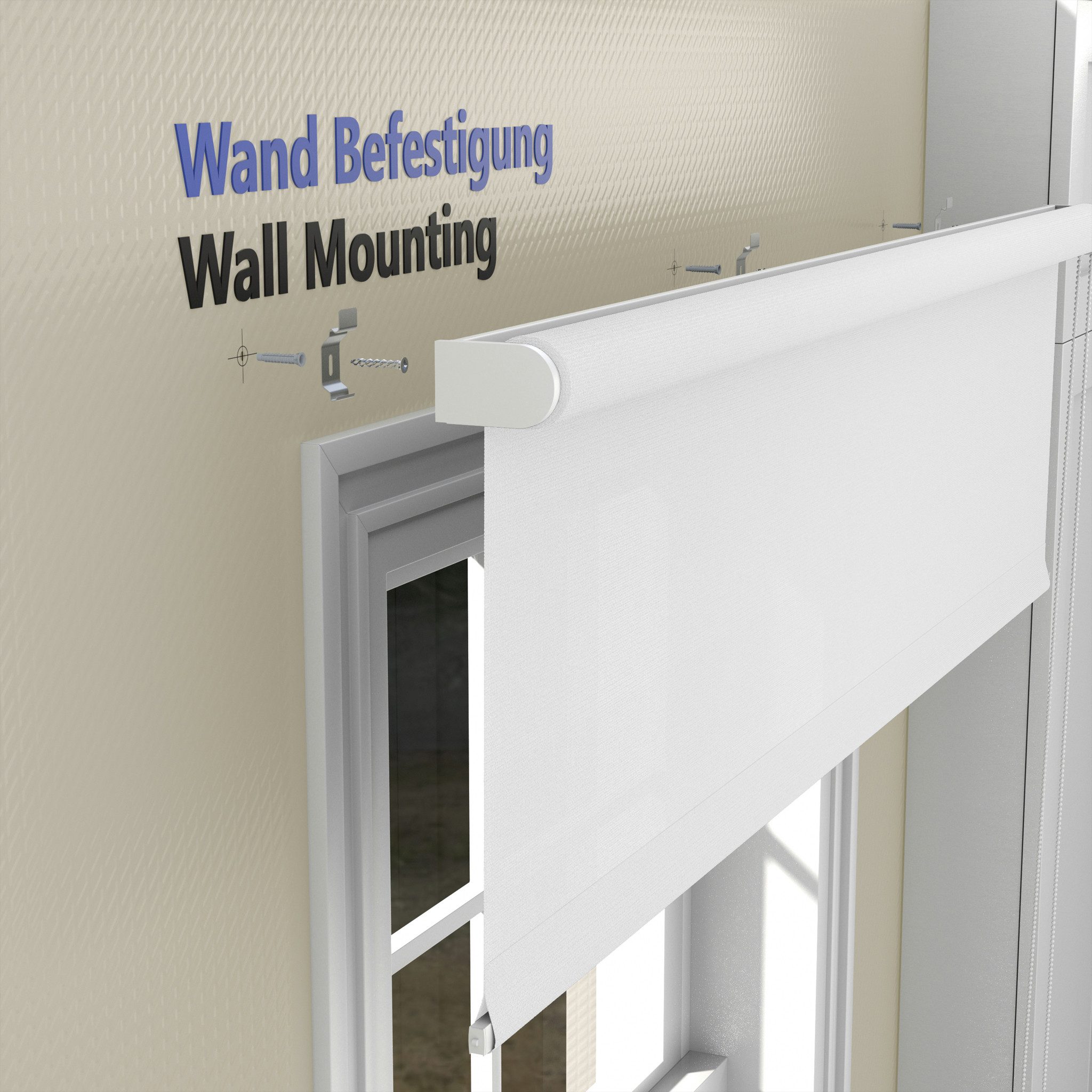 Seitenzugrollo Tageslicht-Rollo Basic GL, Deco-Raum, blickdicht, Wand- und Deckenmontage, einfache Selbstmontage, zum Schrauben, lichtdurchlässig & blickdicht, stufenlos, einfache Montage