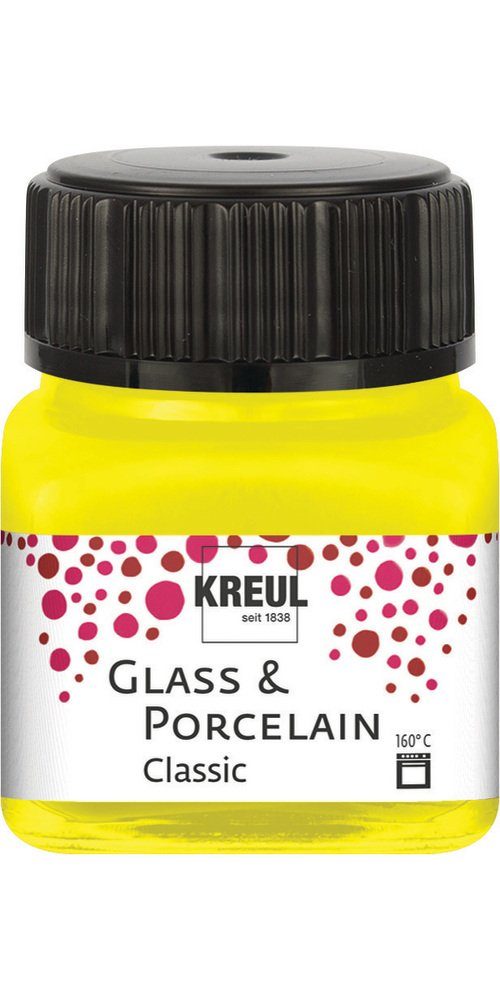 Kreul Bastelfarbe Glass & Porcelain Classic, 20 ml Kanariengelb