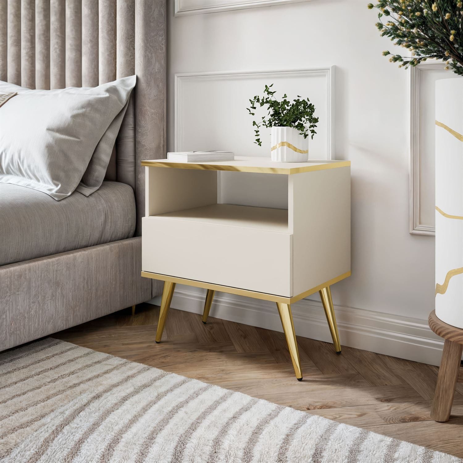 Lookway Nachttisch OXFORD auf goldenen Beinen günstig online kaufen