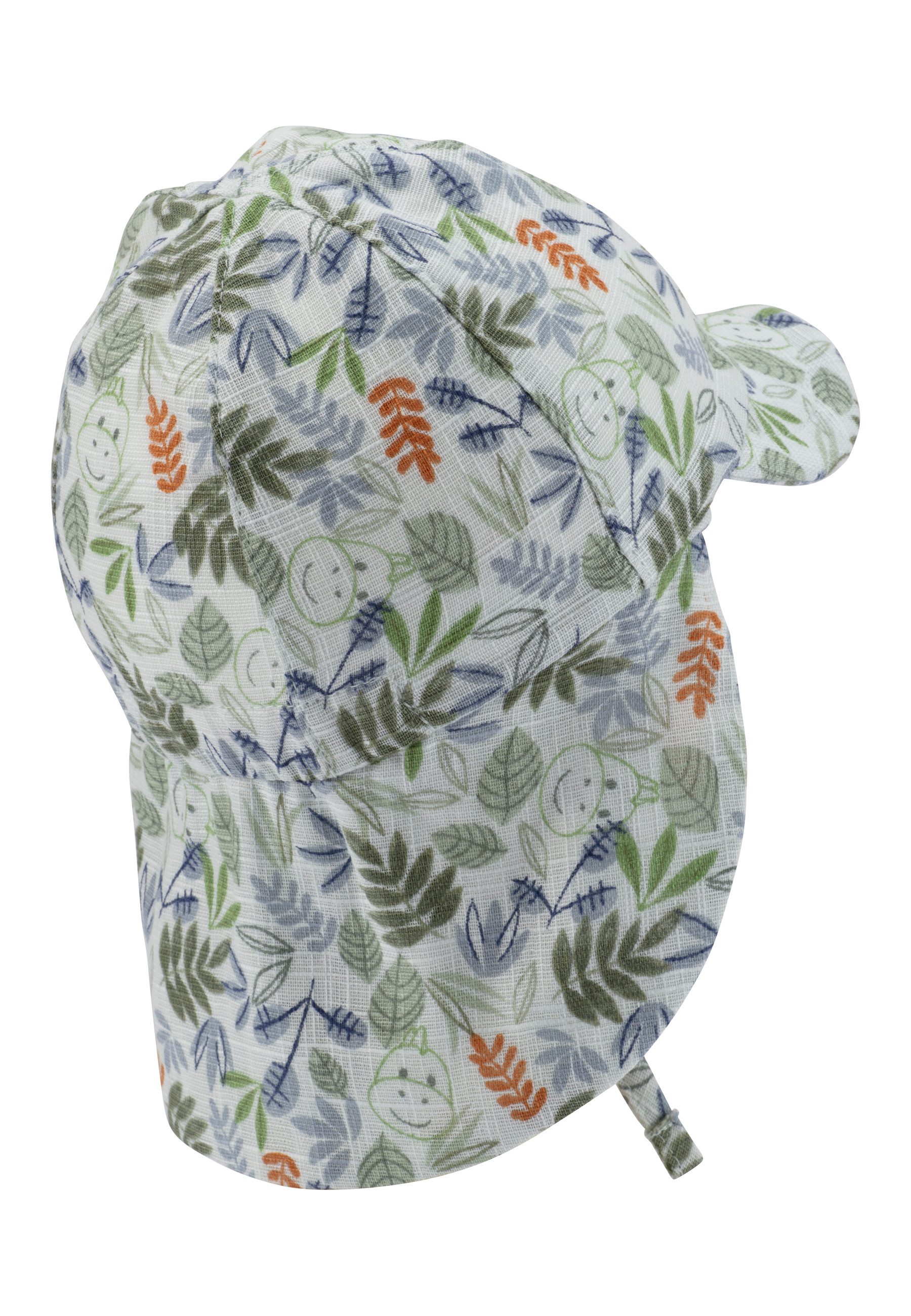 Sterntaler® Strickmütze Schirmmütze mit Nackenschutz Blätter günstig online kaufen
