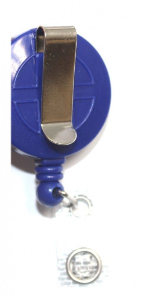 Kranholdt Form (10-tlg), runde Druckknopfschlaufe Ausweishalter / Ausweisclip Schlüsselanhänger Blau / Jojo