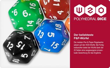 SHIBBY Spielesammlung, 10x polyedrische W20 Würfel für Rollen- und Tabletopspiele