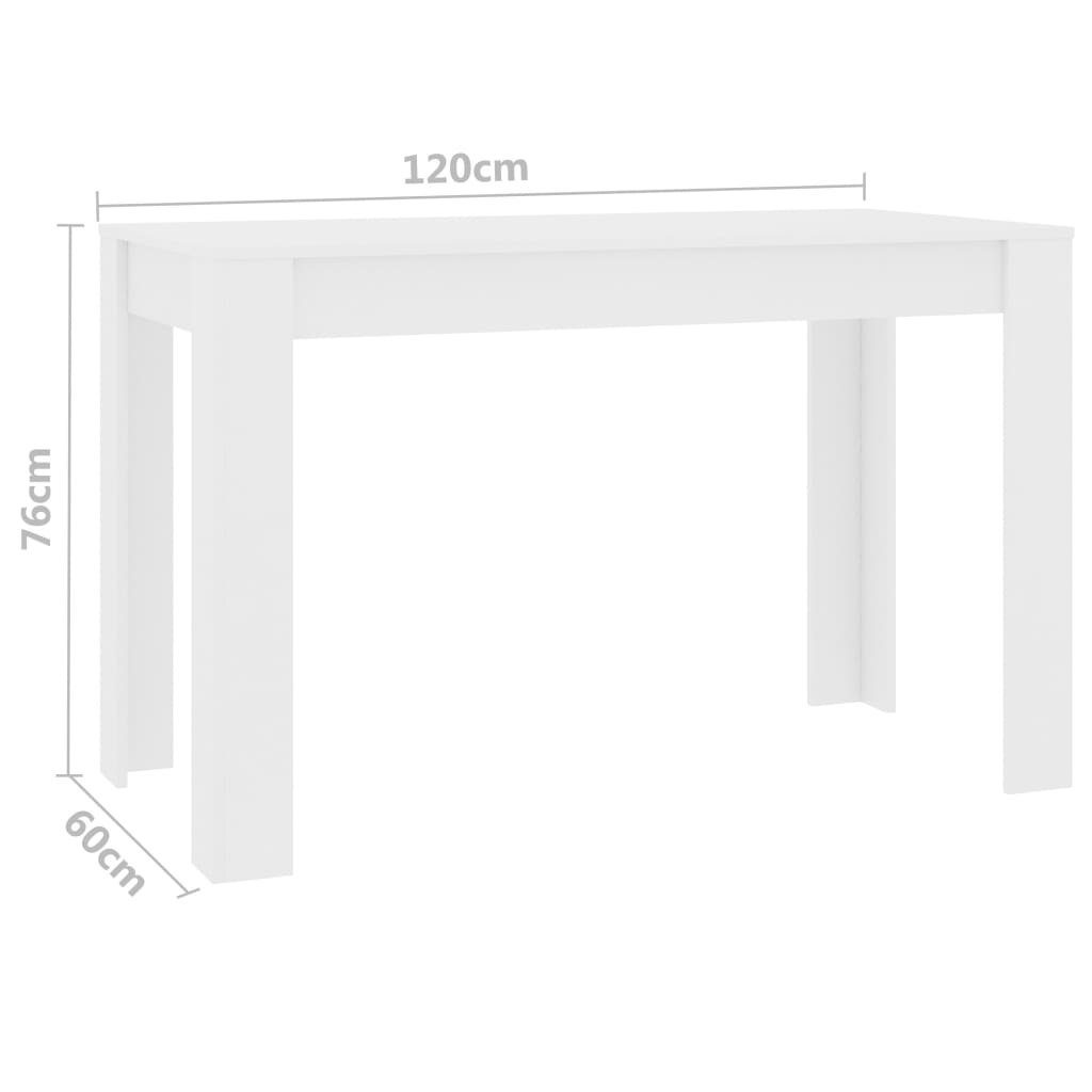 furnicato Esstisch 120x60x76 cm Weiß Holzwerkstoff (1-St)