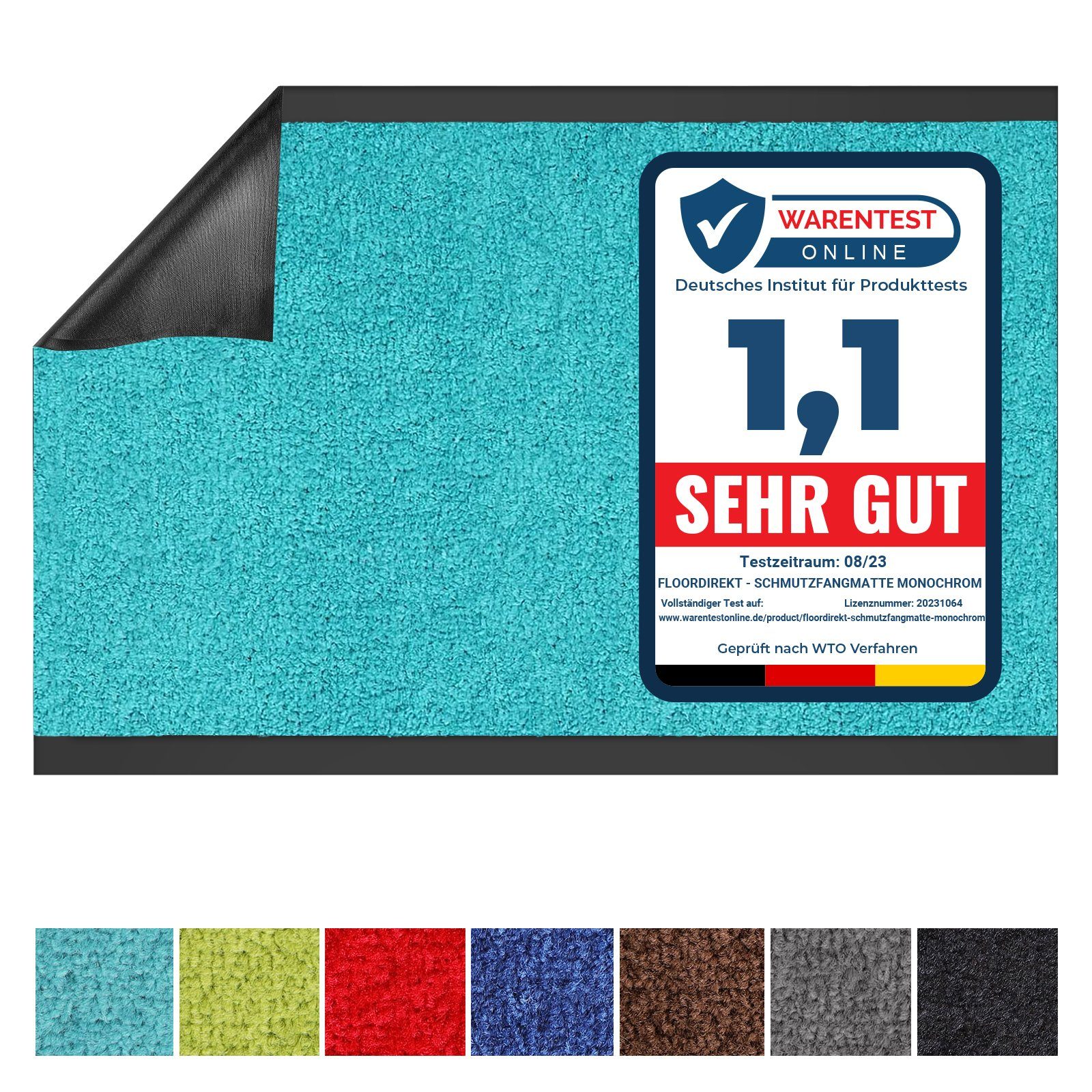 Karat Fußmatte Sauberlaufmatte Dublin, viele Farben & Größen, aus Polyamid, rechteckig, Höhe: 7 mm, geeignet für Fußbodenheizung
