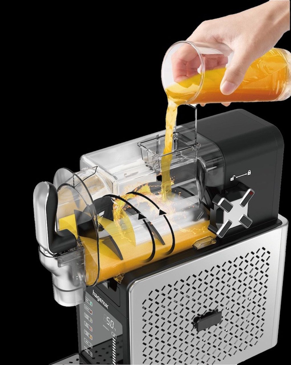 Hagenuk Slush-Eismaschine mit Temperaturanzeige, Auto-Clean-Funktion, 2,2 l, 200 W, 30 Minuten Zubreitungszeit, Reinigungsfunktion, natürliches Kühlmittel