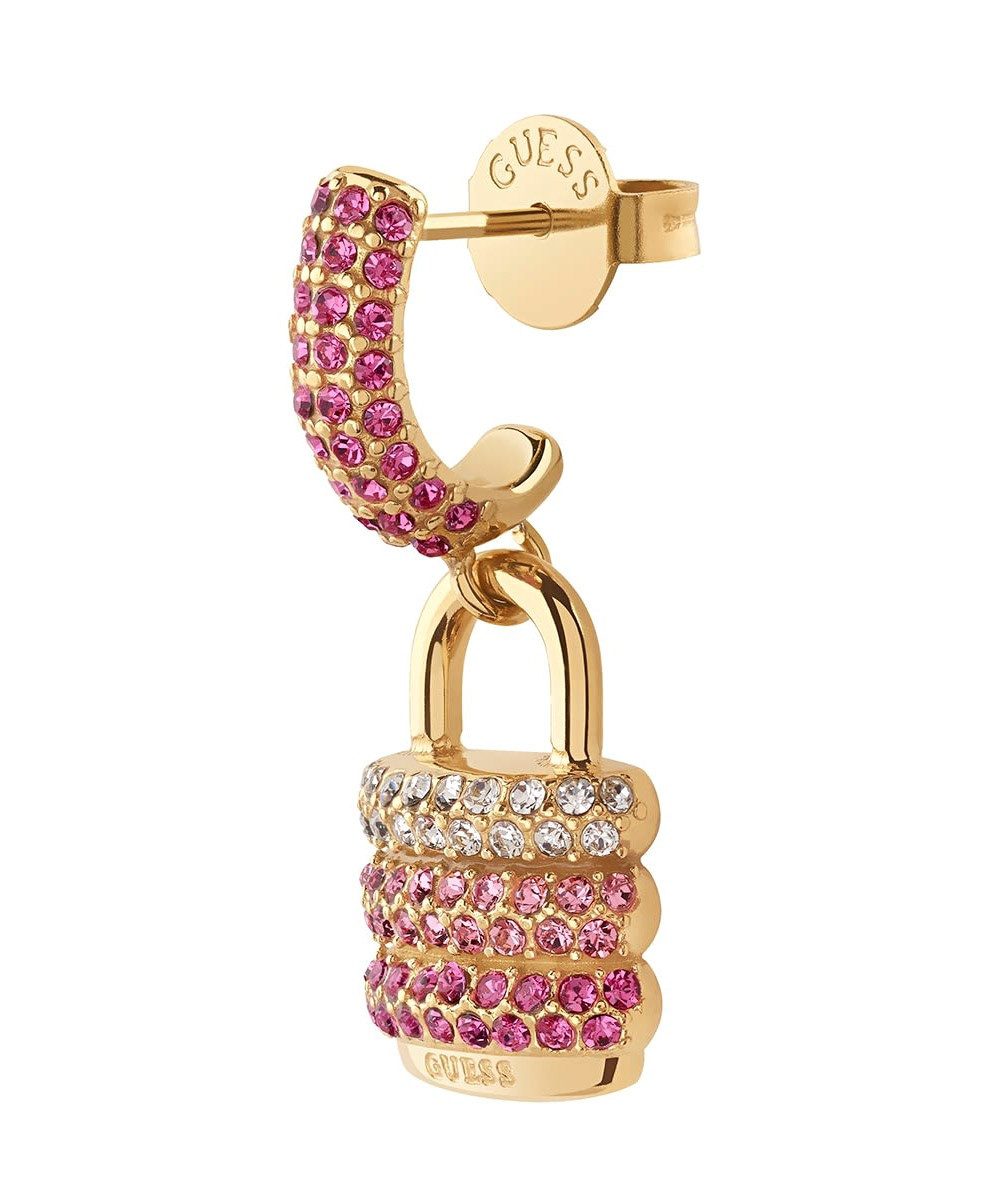 Guess Paar Creolen JUBE05407JWYGPKT/U, für Damen Pave Schloss Goldfarben