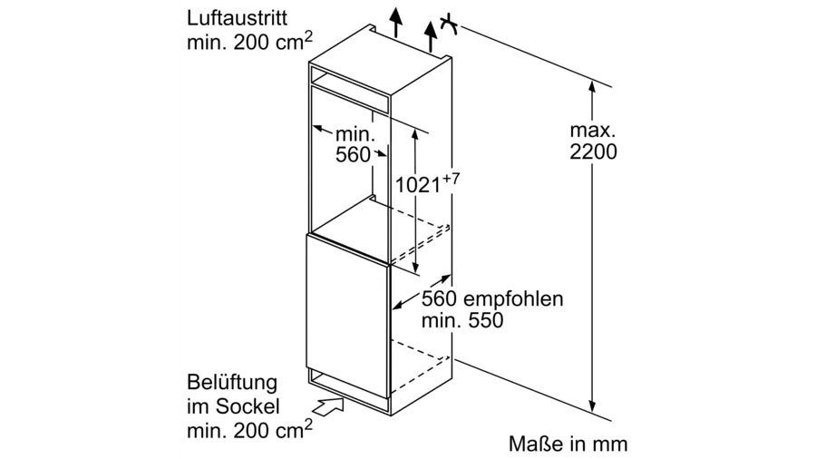 NEFF Einbaukühlschrank N hoch, 50 breit 54,1 KI1312FE0, 102,1 cm cm