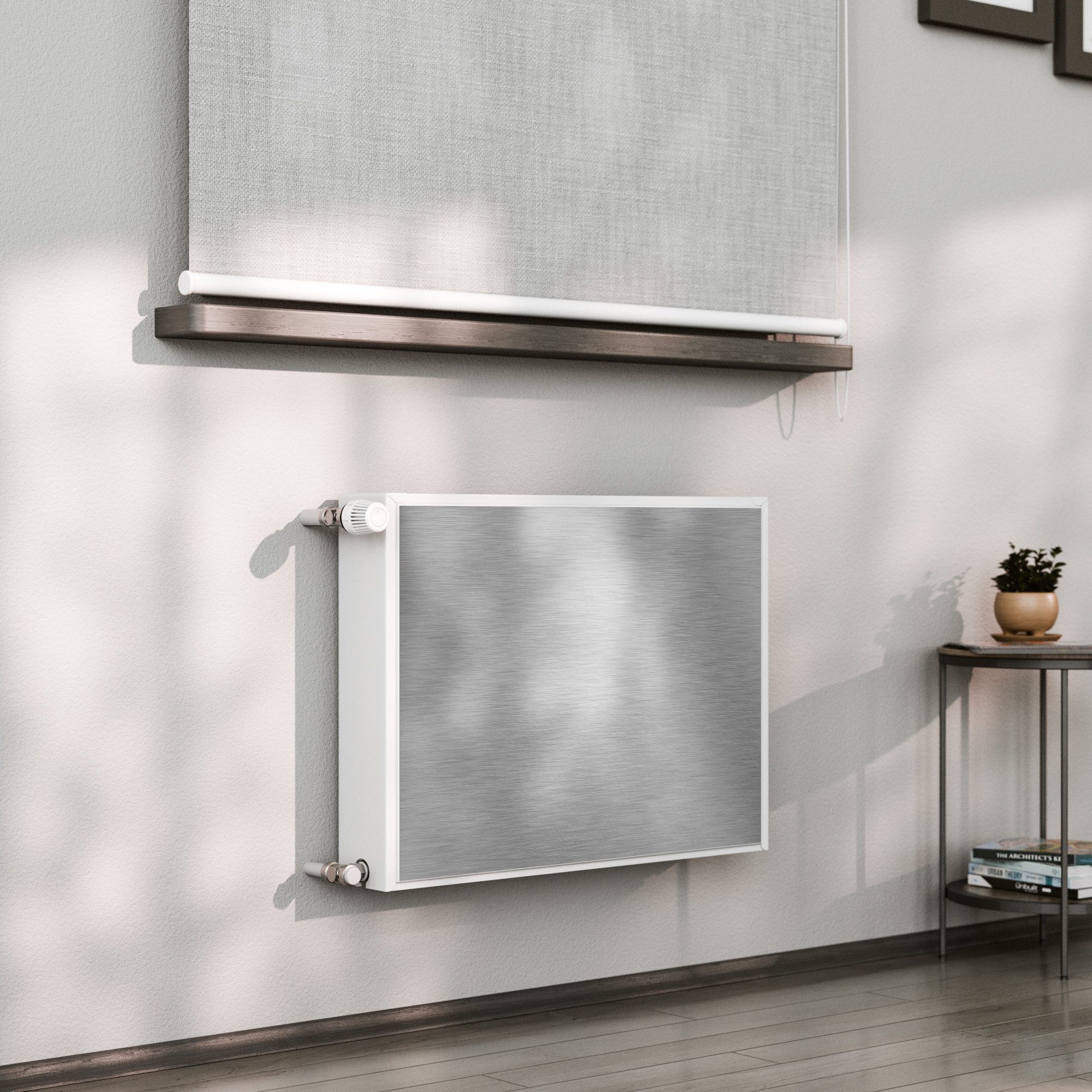 DEQORI Magnetfolie 'Gebürsteter Stahl', beschreibbar Heizung Magnetmatte magnetisch Magnetfolie