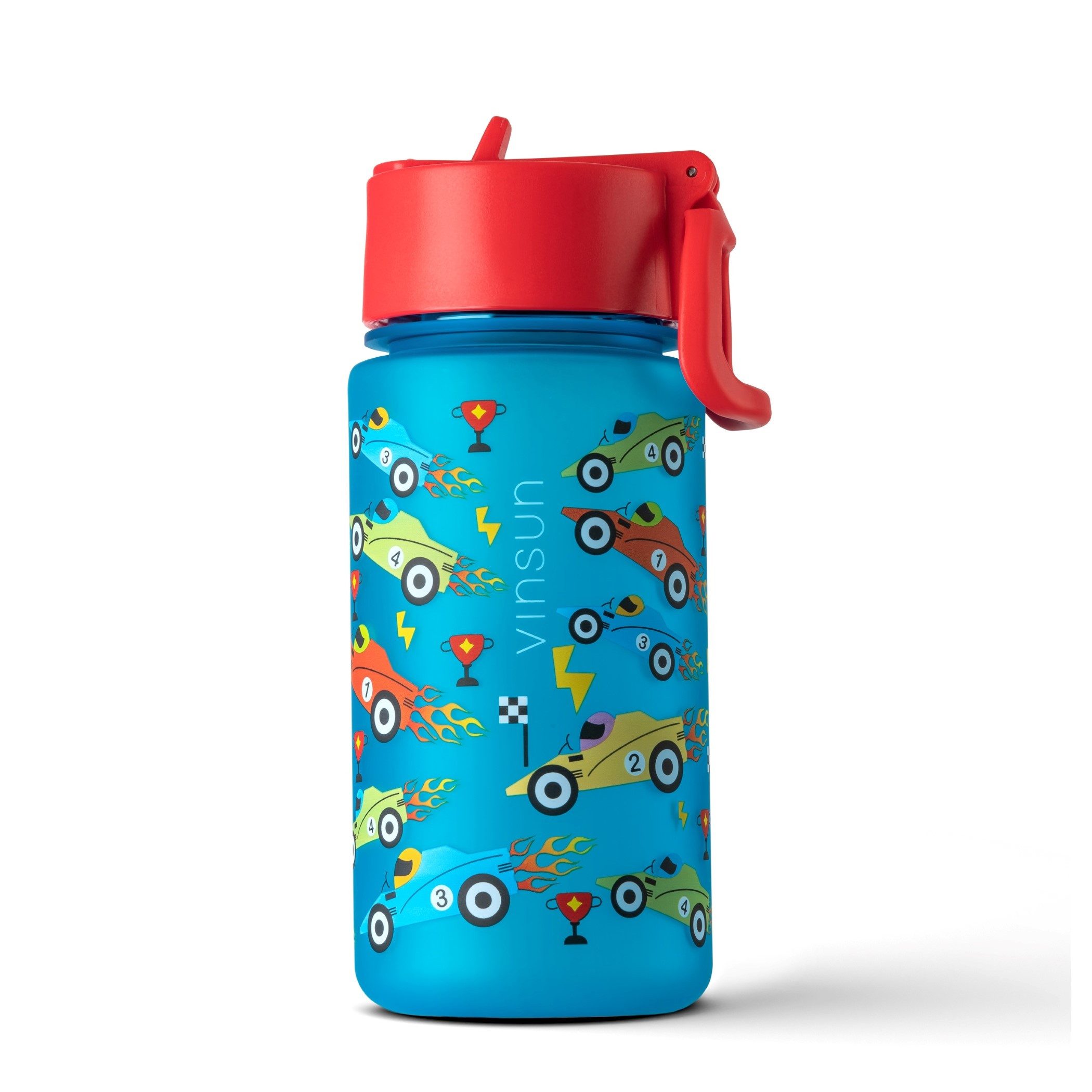 Vinsun Trinkflasche Trinkflasche Kinder 500ml - Auslaufsicher mit Strohhalm - Kindergarten, BPA frei, auslaufsicher, bruchsicher, Geruchs- und Geschmacksneutral