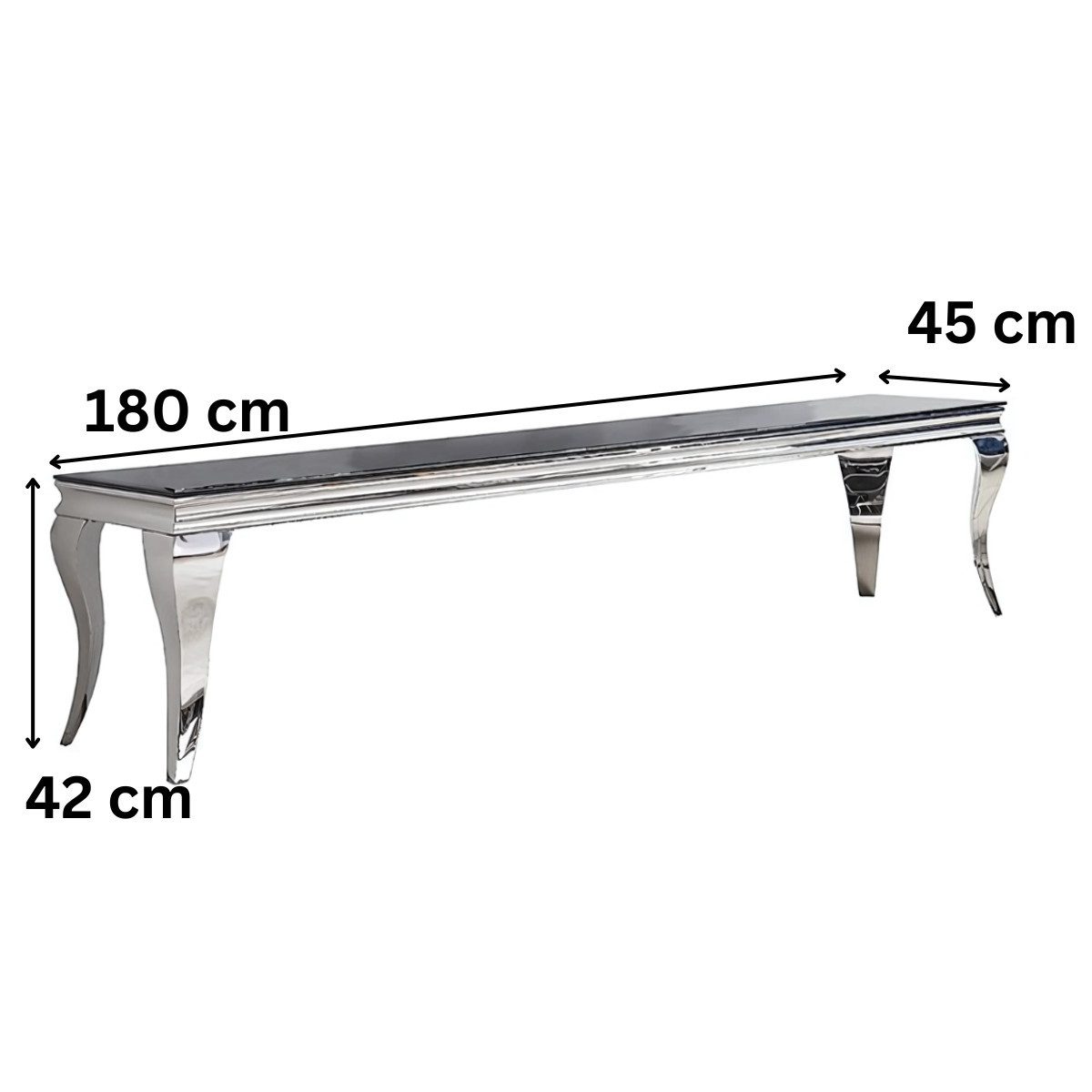 alesvelt TV-Bank Milano Tischplatte aus Glas 180 cm