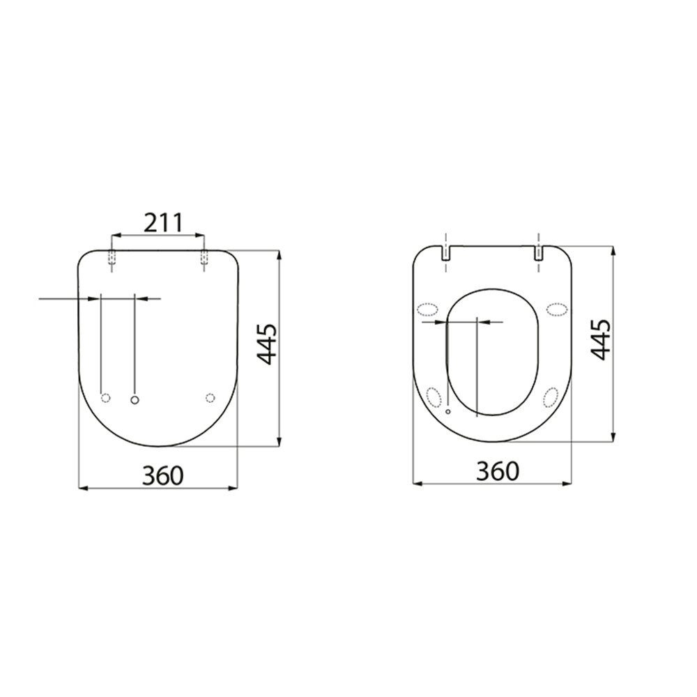 Creavit WC-Sitz KC0903.02.0000E (1-St), Duroplast, Edelstahlscharniere, Quick-Release, Softclose-Funktion