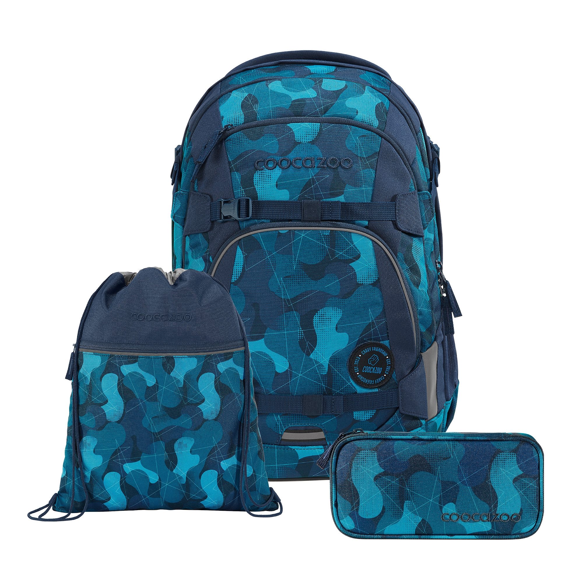 coocazoo Ранцы Schulrucksack-Set „Cloudy Camou“, 3-teilig (3-tlg)