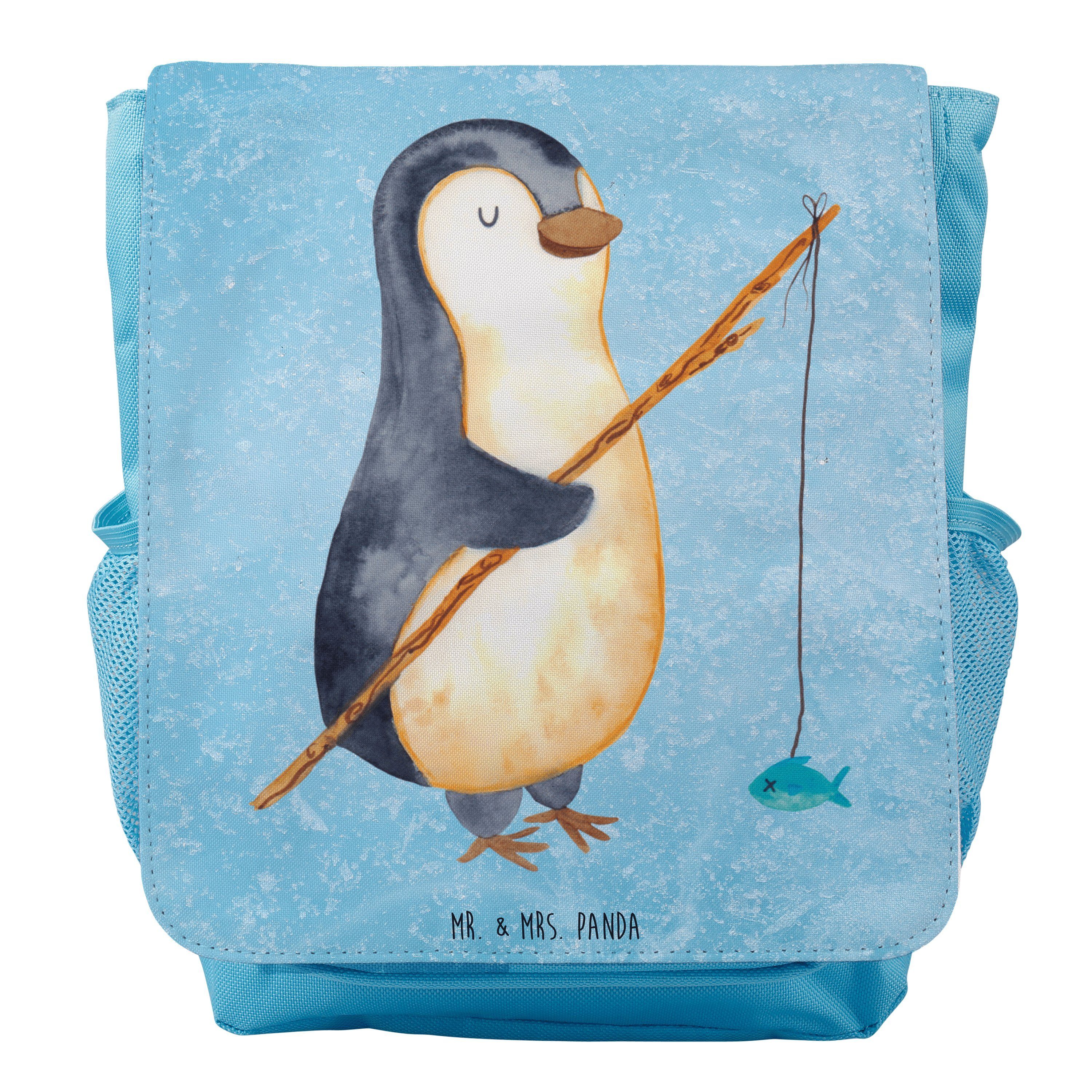 Mr. & Mrs. Panda Kinderrucksack Jungen Pinguin Angler - Eisblau - Geschenk, Wochenende, Rucksack, Kin