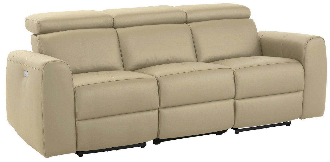 Home affaire 3-Sitzer »Sentrano«, wählbar zwischen manueller oder elektrischer Relaxfunktion mit USB-Anschluß, auch in NaturLEDER-HomeTrends
