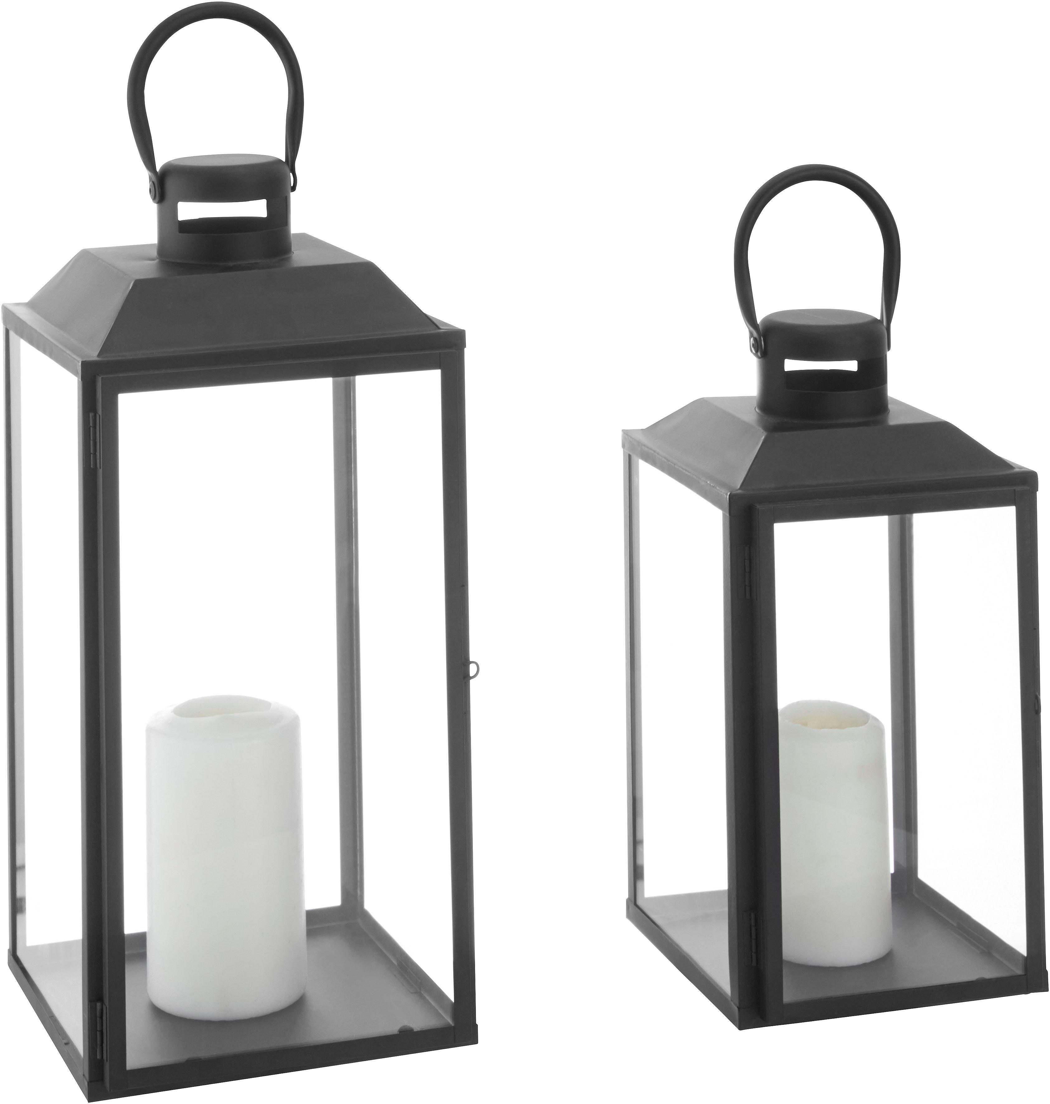 Home affaire Laterne (2erSet), Aus schwarzem Metall online kaufen OTTO