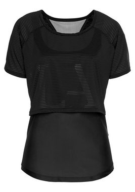 LASCANA ACTIVE 2-in-1-Shirt »Digital Mauve« im Layer-Design