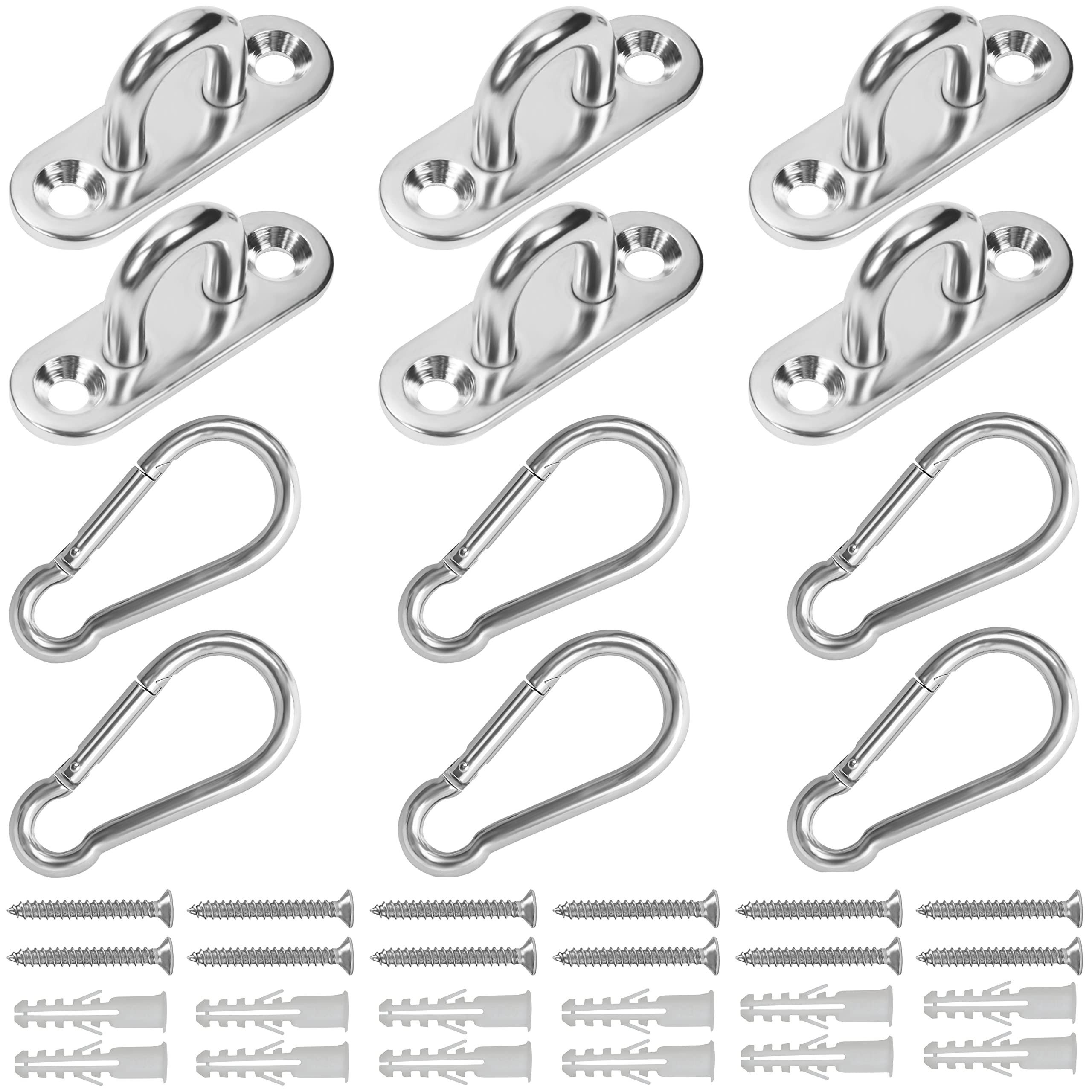 Spanngurt Edelstahl Deckenhaken 6er Pack - Schraubhaken für Ösen