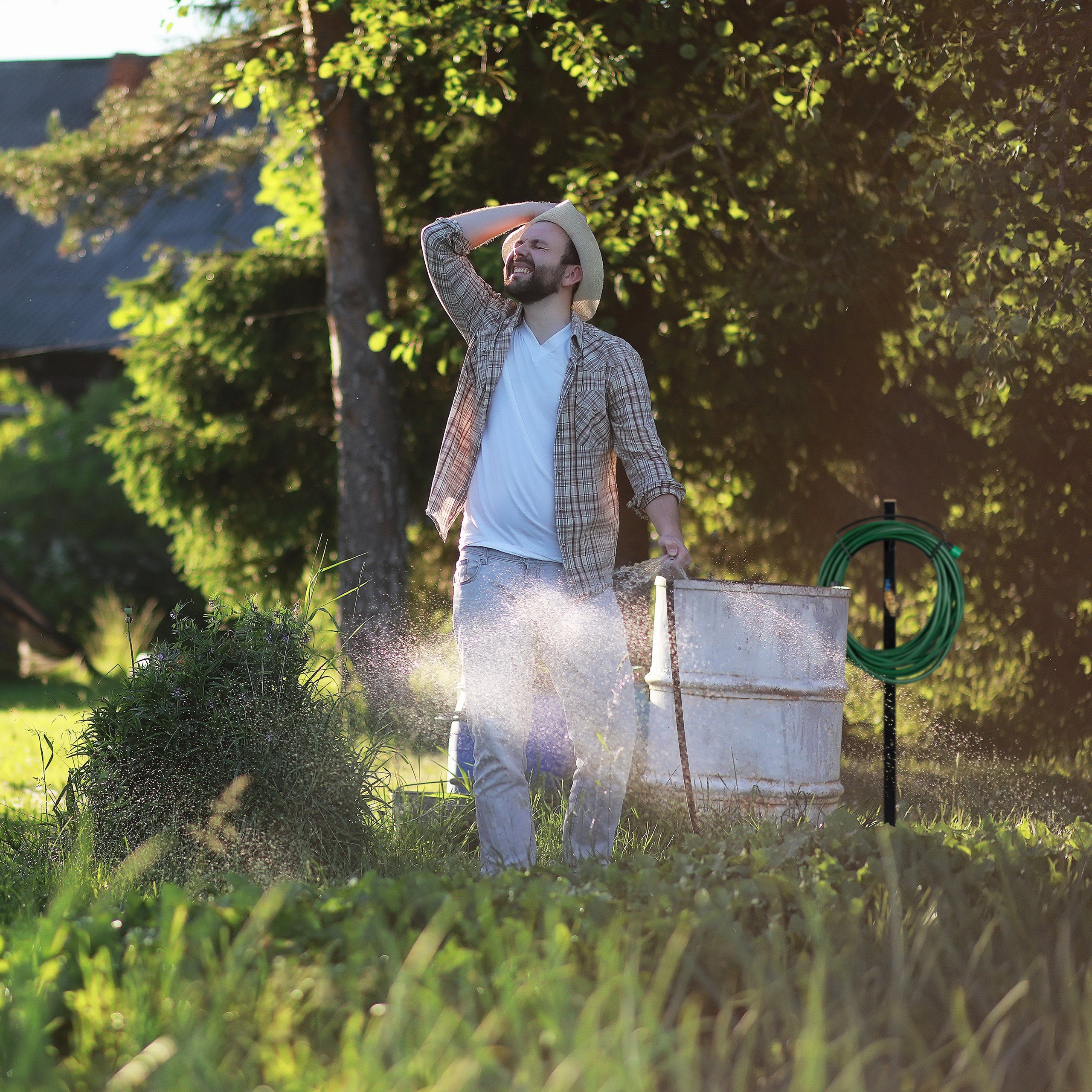 relaxdays Schlauchhalterung Zapfstelle Garten mit Schlauchhalter, (3-tlg)