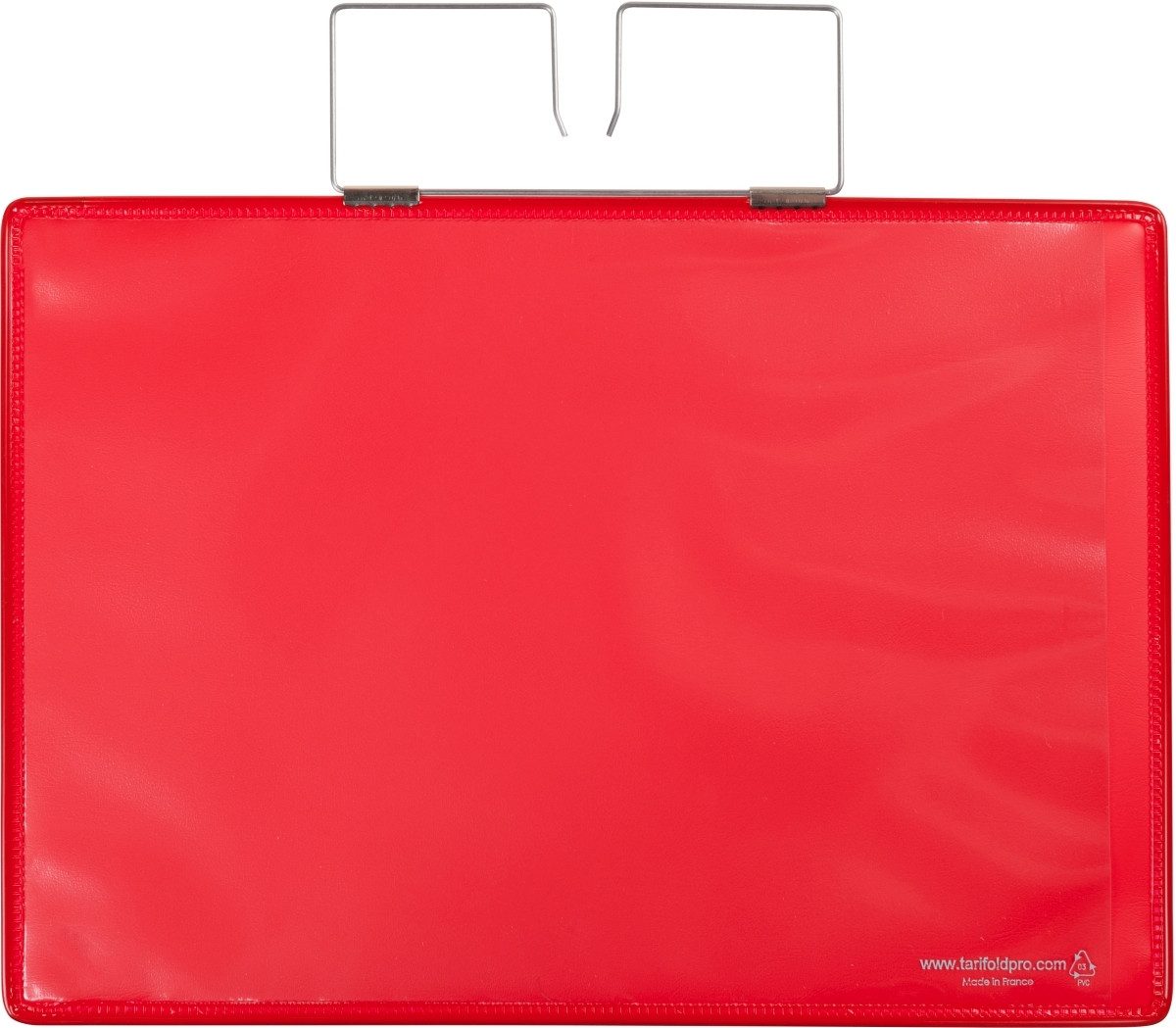 Fächermappe Kennzeichnungshülle A4 quer rot PVC mit Haltedraht VE=10 Stück