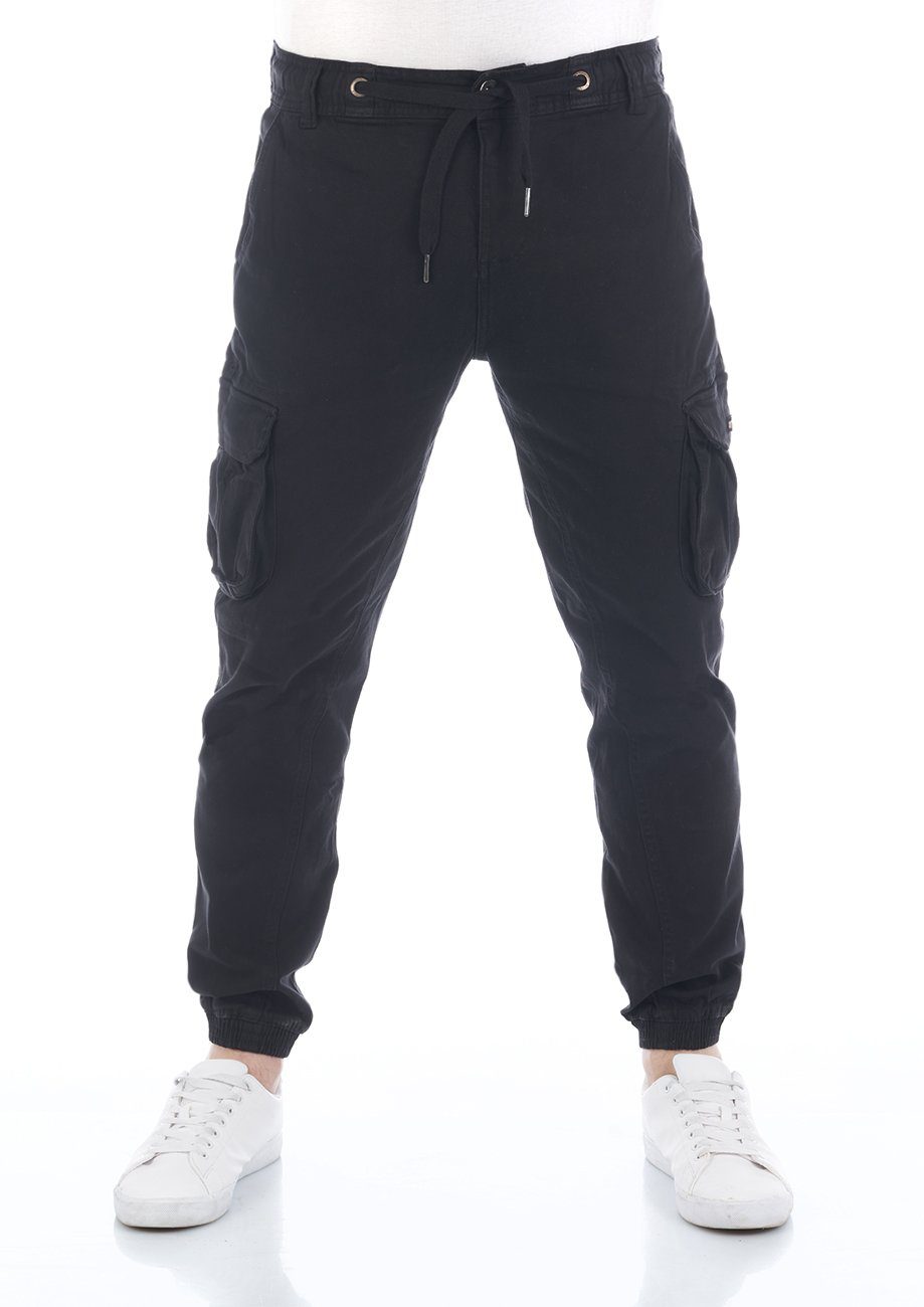 Pantalon Cargo Homme Riverso RIVHanno - Slim Fit Stretch, 98% Coton, Longueur Au Choix
