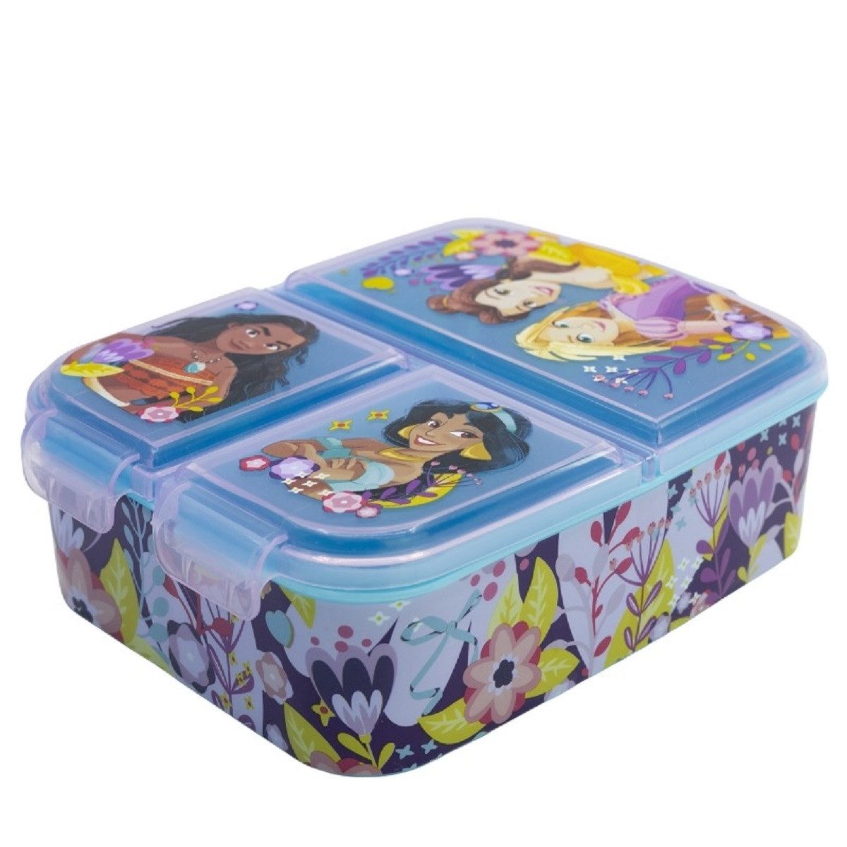 Stor Lunchbox Disney Princess Kinder Brotdose – Lunchbox mit 3 Fächern, (Lebensmittelaufbewahrungsdose, 1x Deckel, 1x Dose), Brotdose