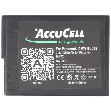 AccuCell Akku passend für Panasonic DMW-BLC12, DMW-BLC12E, DMC-GH2 Akku 800 mAh (7,4 V)