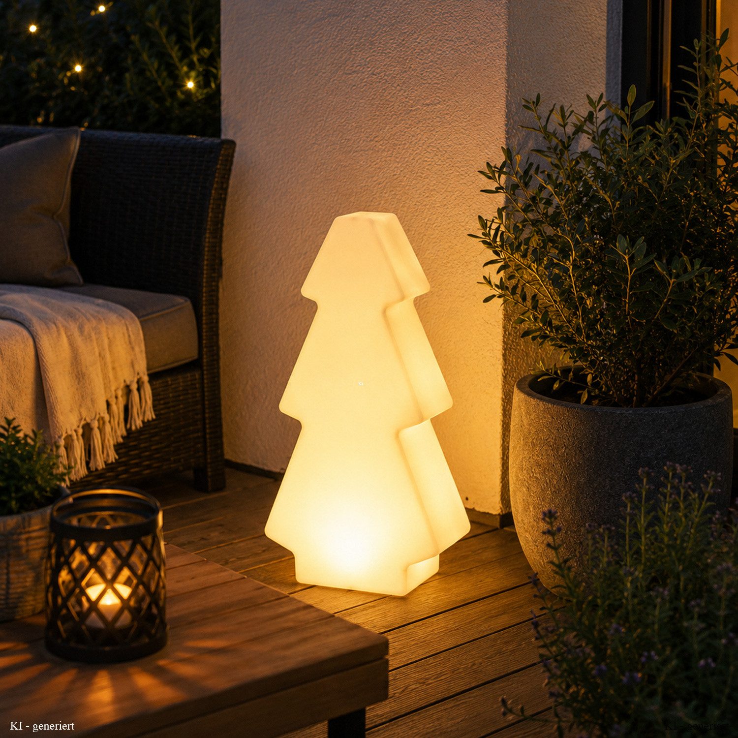 SATISFIRE LED Baum LED Weihnachtsbaum outdoor Tannenbaum 65cm E27 warmweiß Leuchtbaum, LED Classic, warmweiß (2100K bis 3000K)