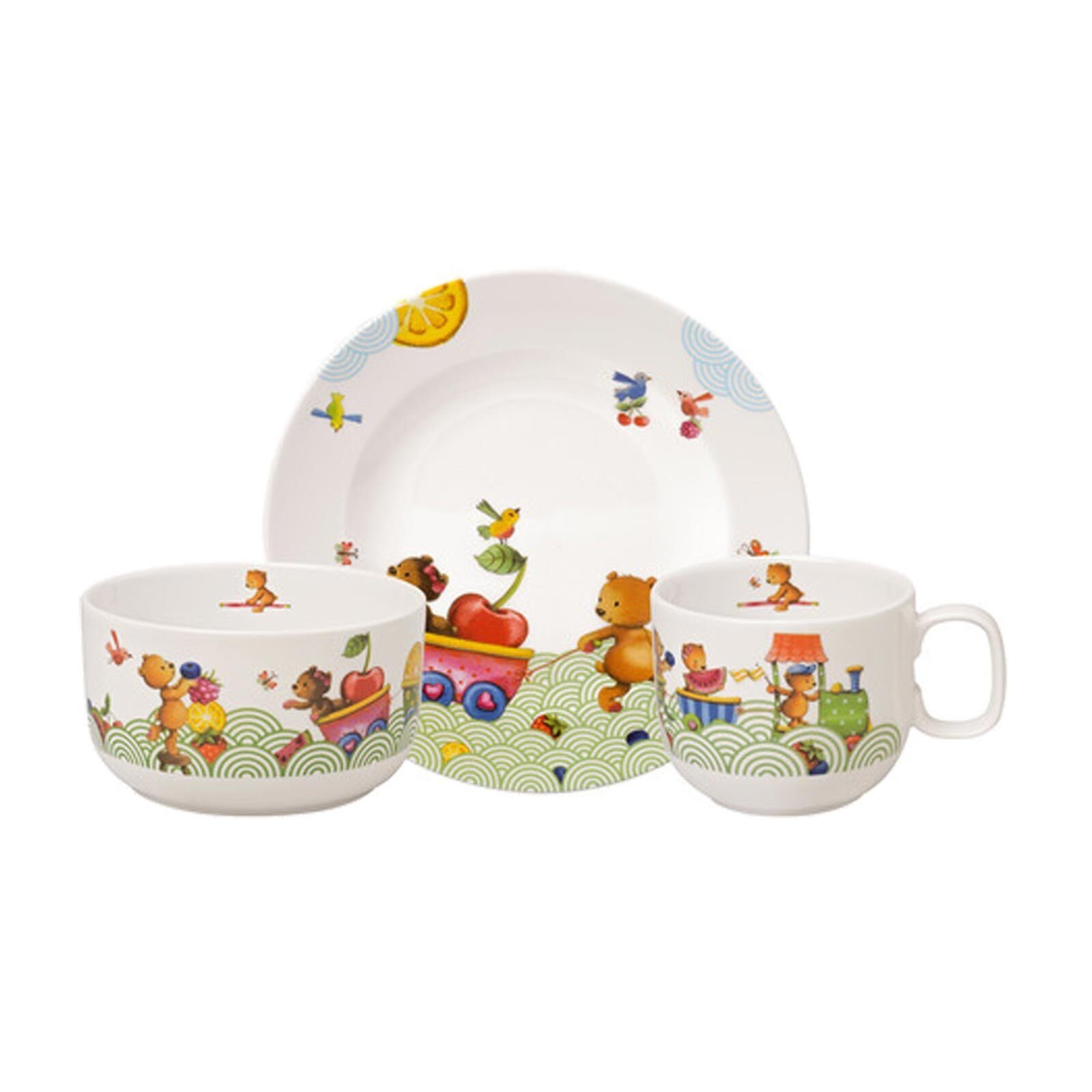 Villeroy & Boch Kindergeschirr-Set Hungry as a Bear Kindergeschirr (3-tlg), 1 Personen, Porzellan