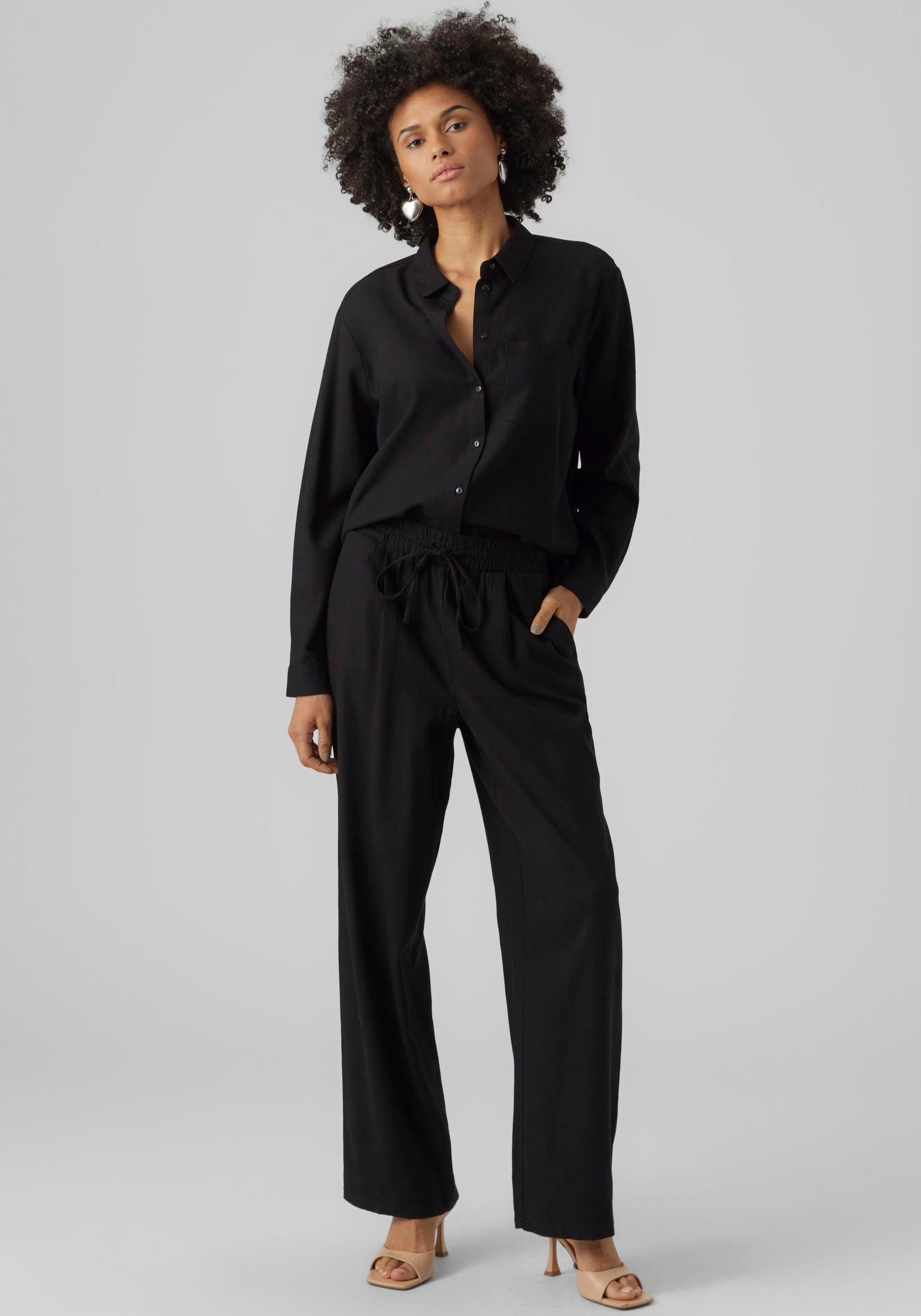Vero Moda Schlupfhose VMJESMILO HW WIDE PANTS WVN NOOS mit Seitentaschen
