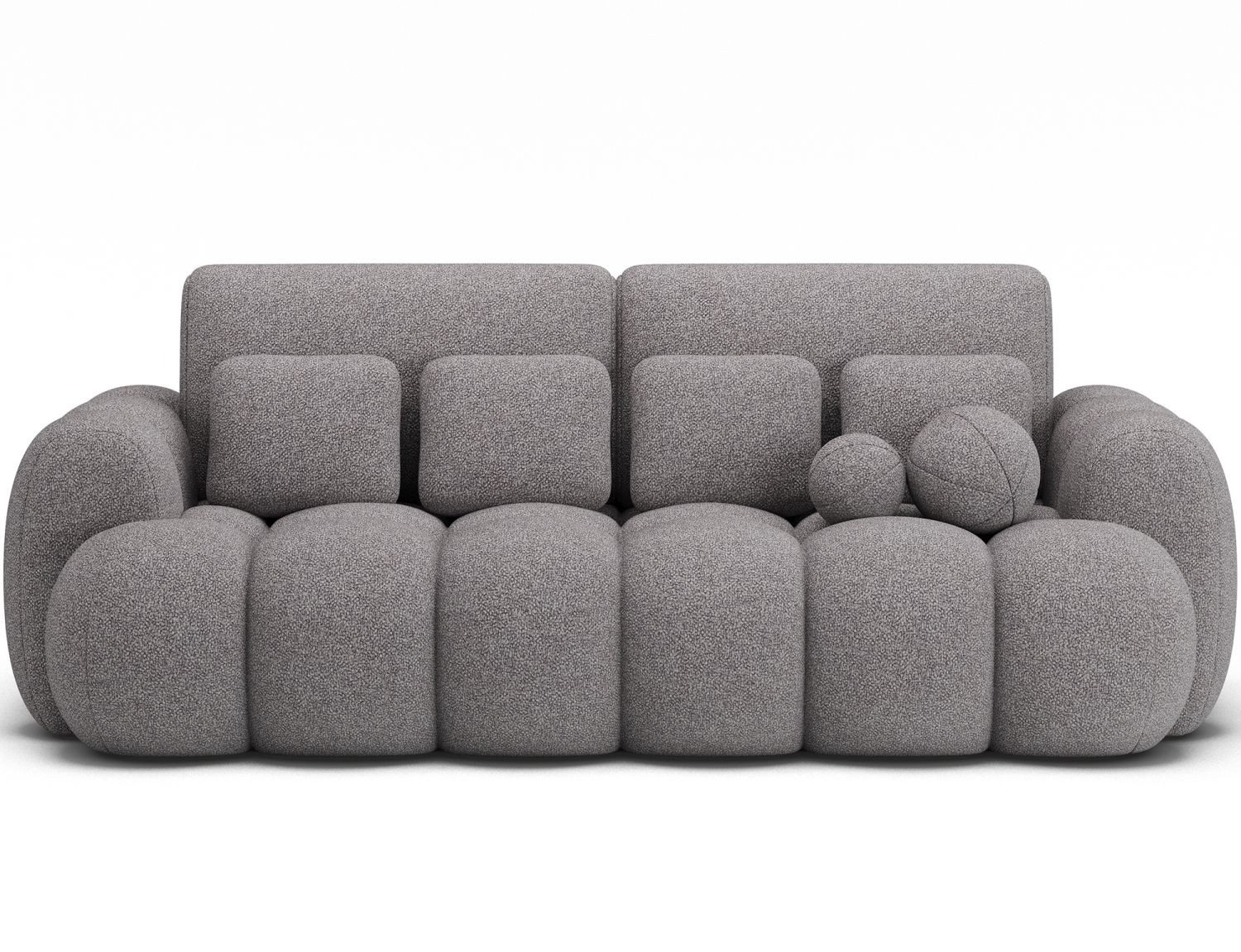 Lukas Möbel Schlafsofa Sofa Kitty mit Bettkasten in Bubble-Design, Schlafsofa mit Bettkasten, sechs Zierkissen und in Bubble-Look