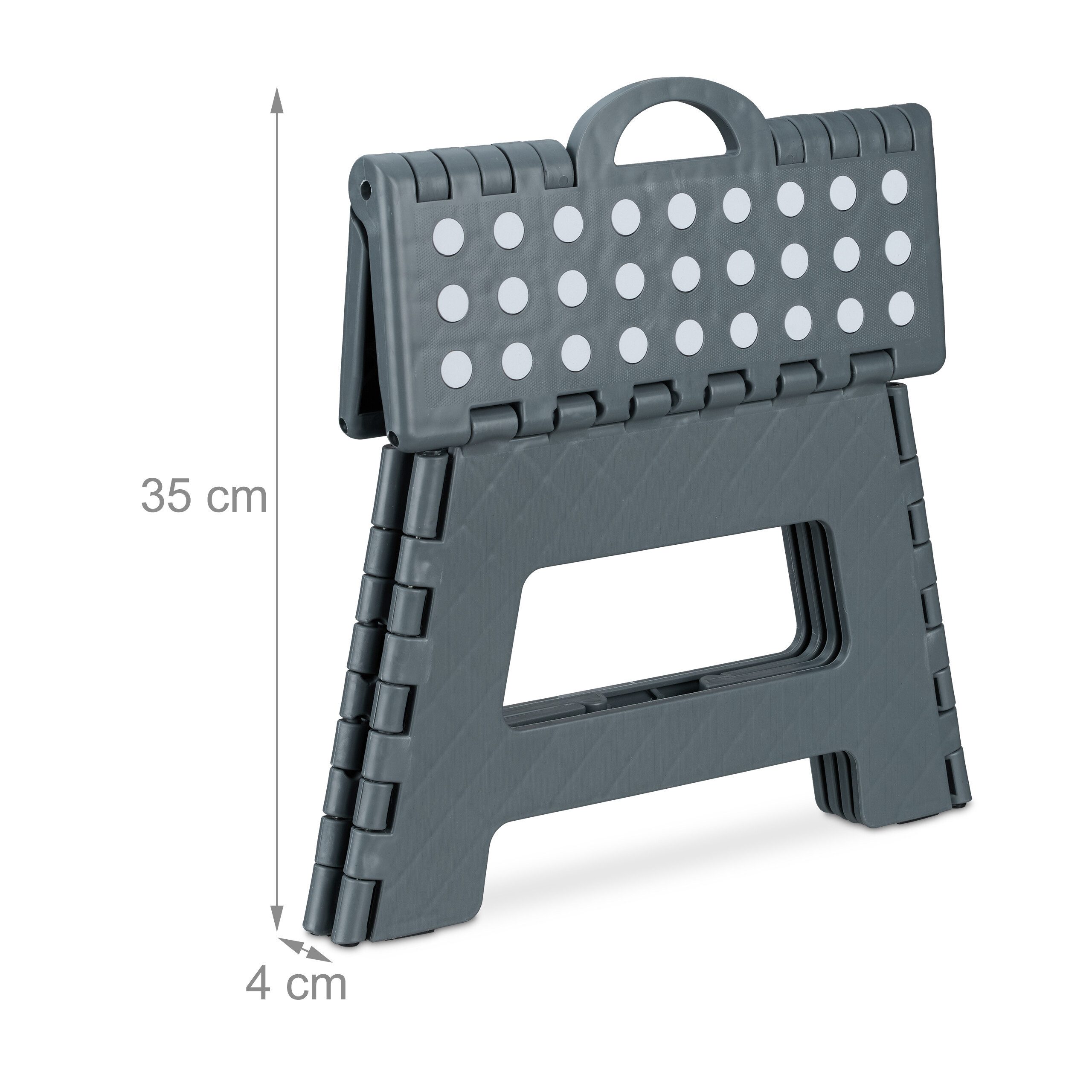 relaxdays Sitzhocker Klapphocker faltbar M (1 St), Dunkelgrau – Bild 5 von 5