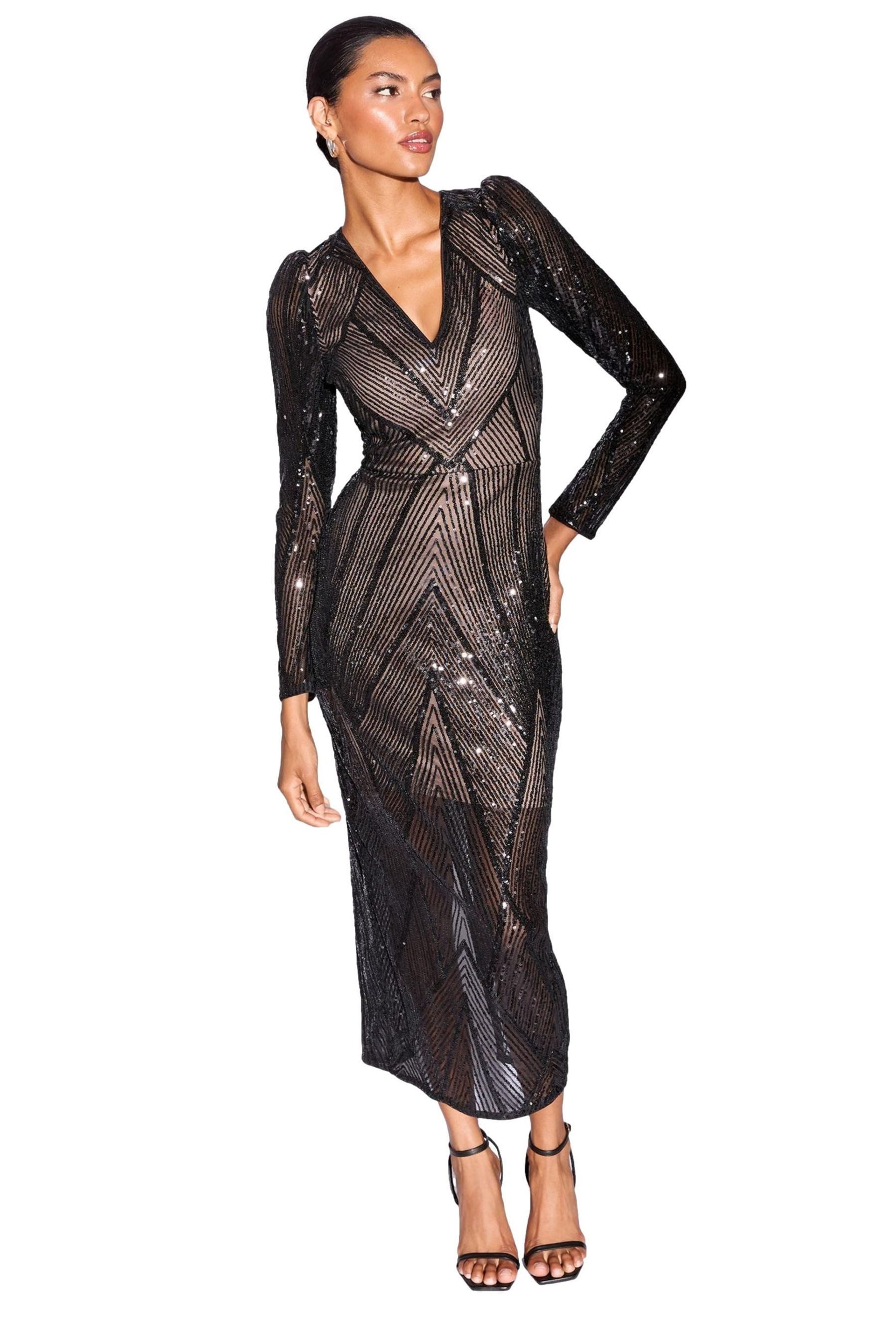 LIPSY Paillettenkleid Lipsy Midaxi-Kleid mit Pailletten, Regular (1-tlg)