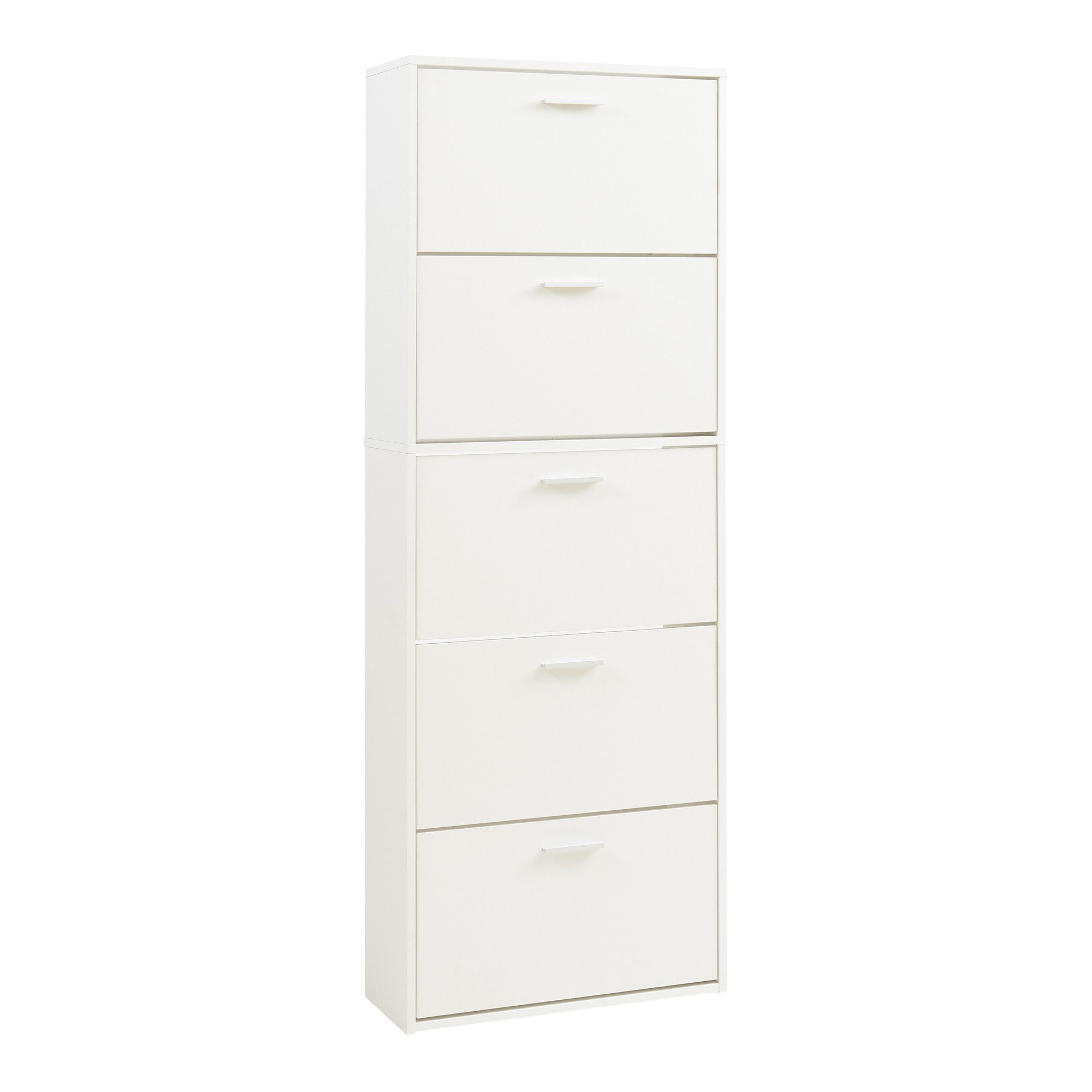 en.casa Schuhschrank »Sykkylven« Schuhkipper mit 5 Klappen 169 x 60 x 24 cm günstig online kaufen